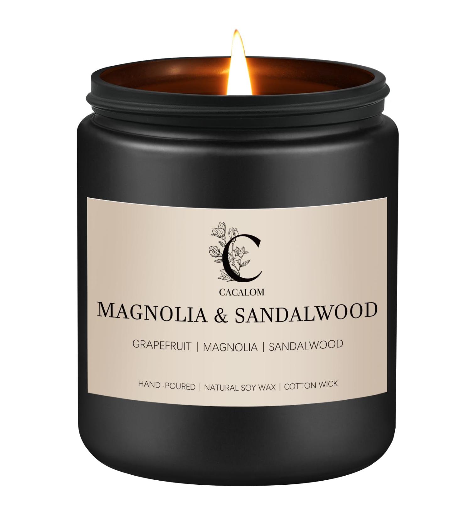 Buy Magnolia & Sandalwood Scented Candles - 7oz 50 Hour Aromatherapy Gift for Home - Ideal for Men & Women - Buy Online on GoSupps.com