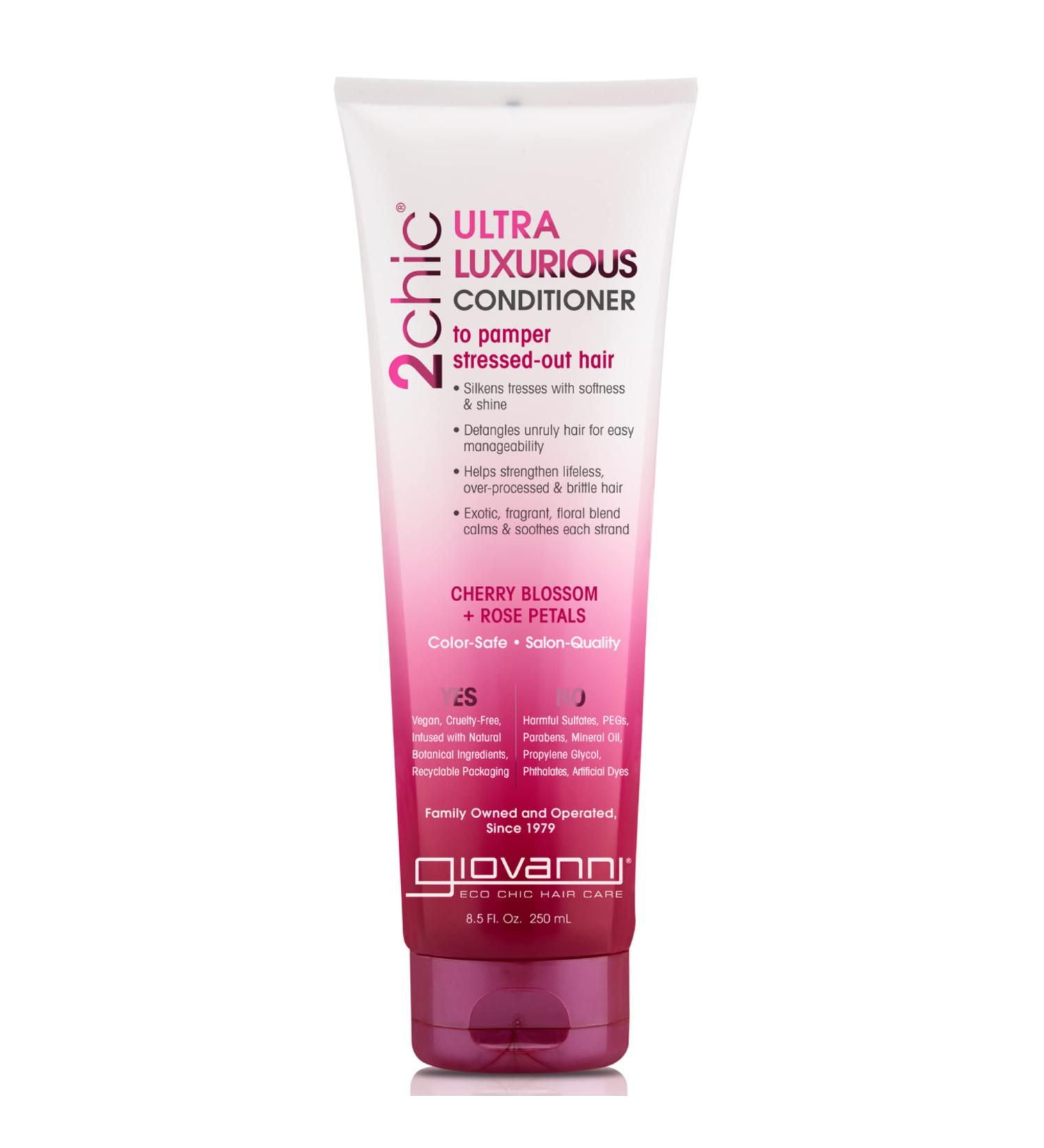 GIOVANNI 2chic Ultra-Luxurious Conditioner - Cherry Blossom & Rose Petals, 8.5 oz, Moisturizing for Curly & Wavy Hair - Buy Online on GoSupps.com