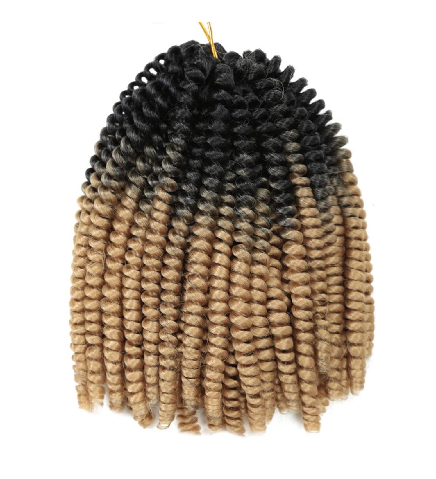 8-Inch Spring Fluffy Synthetic Crochet Braided Hair Extensions - Short Ombre Afro Braids 30 Roots per Pack (106g) | B30 6PCs/Lot - Buy Online on GoSupps.com