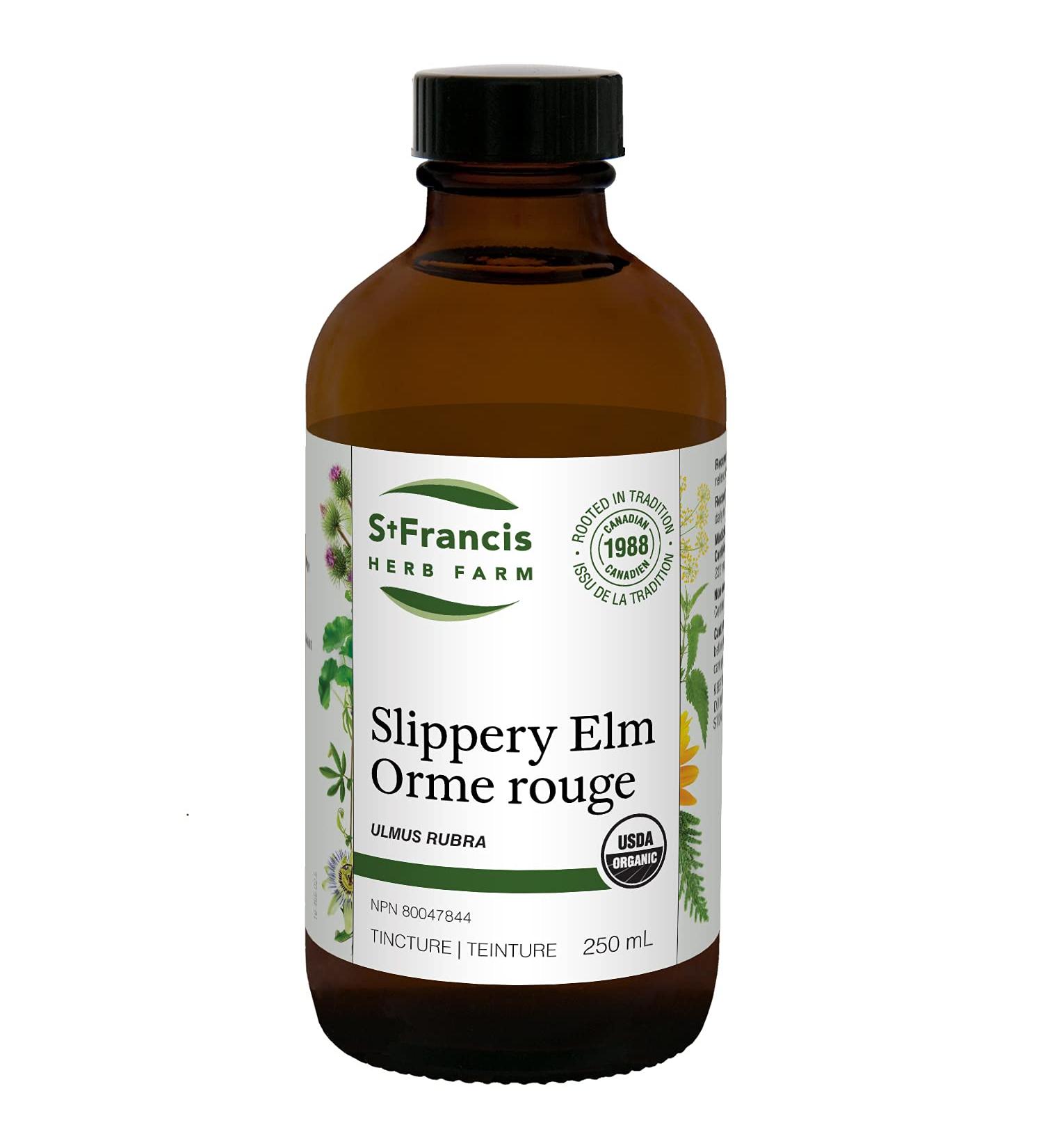 St. Francis Herb Farm Slippery Elm Herbal Tincture Liquid | Helps to Relieve Inflammation of the Gastrointestinal Tract | Anti-Inflammatory | Organic | Non-GMO | Lactose-Free | (250ml) - Buy Online on GoSupps.com