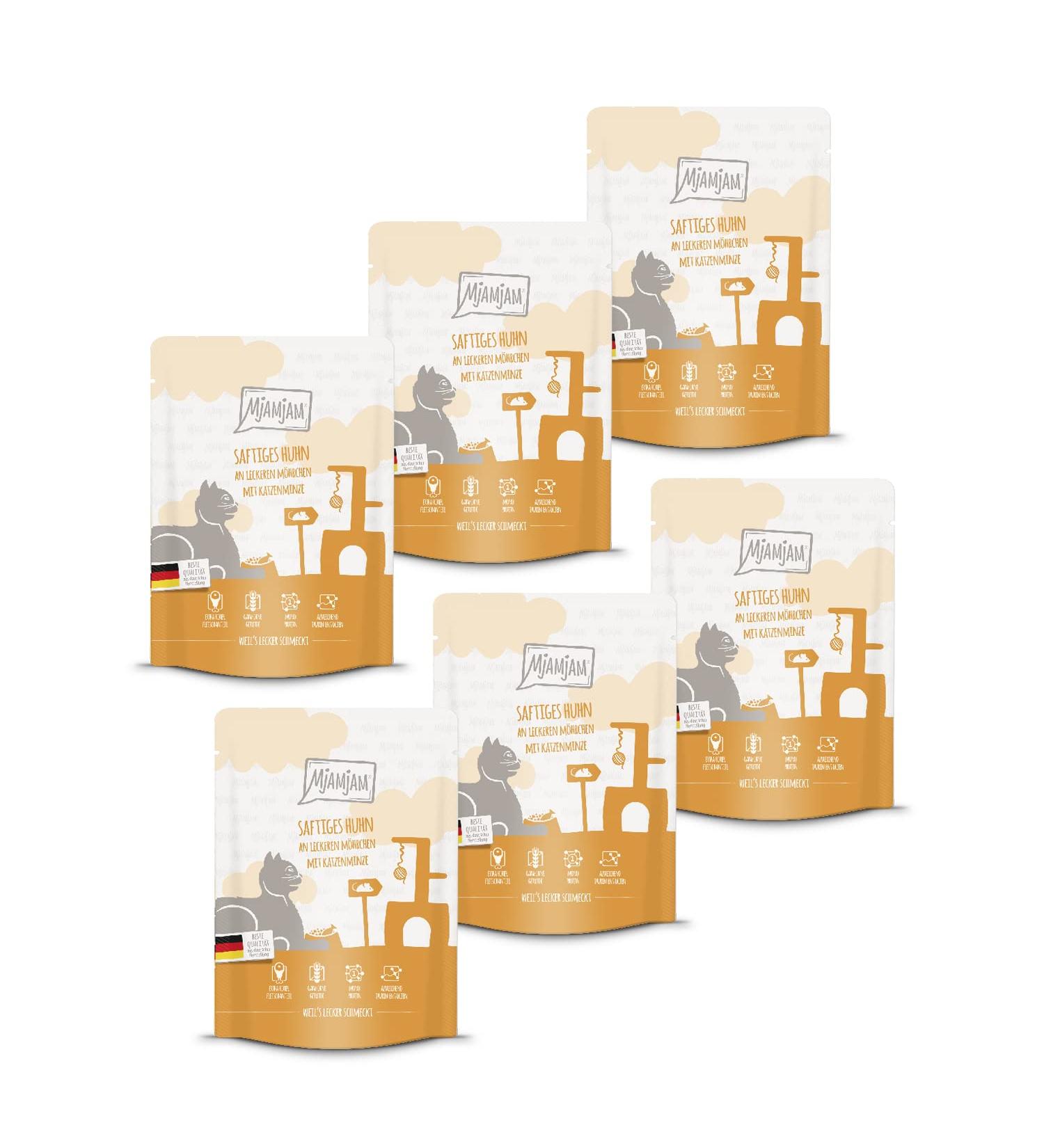 Buy Mjamjam Premium Wet Cat Food - Juicy Chicken & Carrot Grain-Free 6 Pack (300g x 6) - International Shipping Available - Buy Online on GoSupps.com