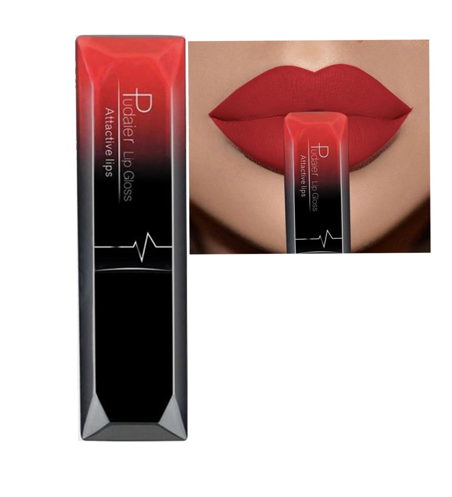 Matte Lipstick Red Lipstick Smooth Waterproof Highly Pigmented Velvet Lipstick Lip Gloss Full-Coverage Lip Color Lipsticks Professional Lipstick Cosmetics Make Up Gifts (#06) - Buy Online on GoSupps.com