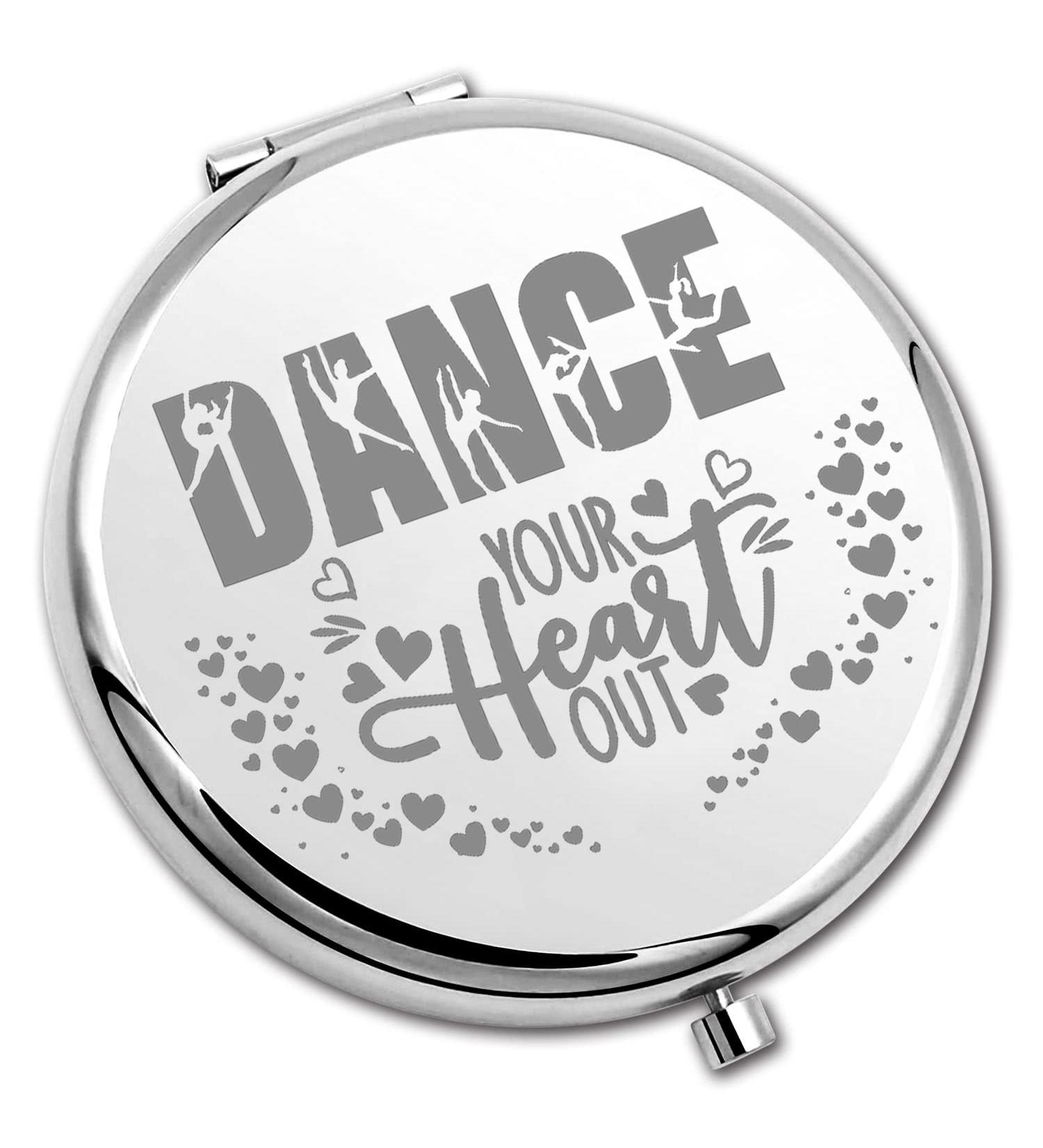 PLITI Dance Compact Mirror - Dancer & Teacher Appreciation Gift | Dance Your Heart Out Inspirational Pocket Mirror - Buy Online on GoSupps.com