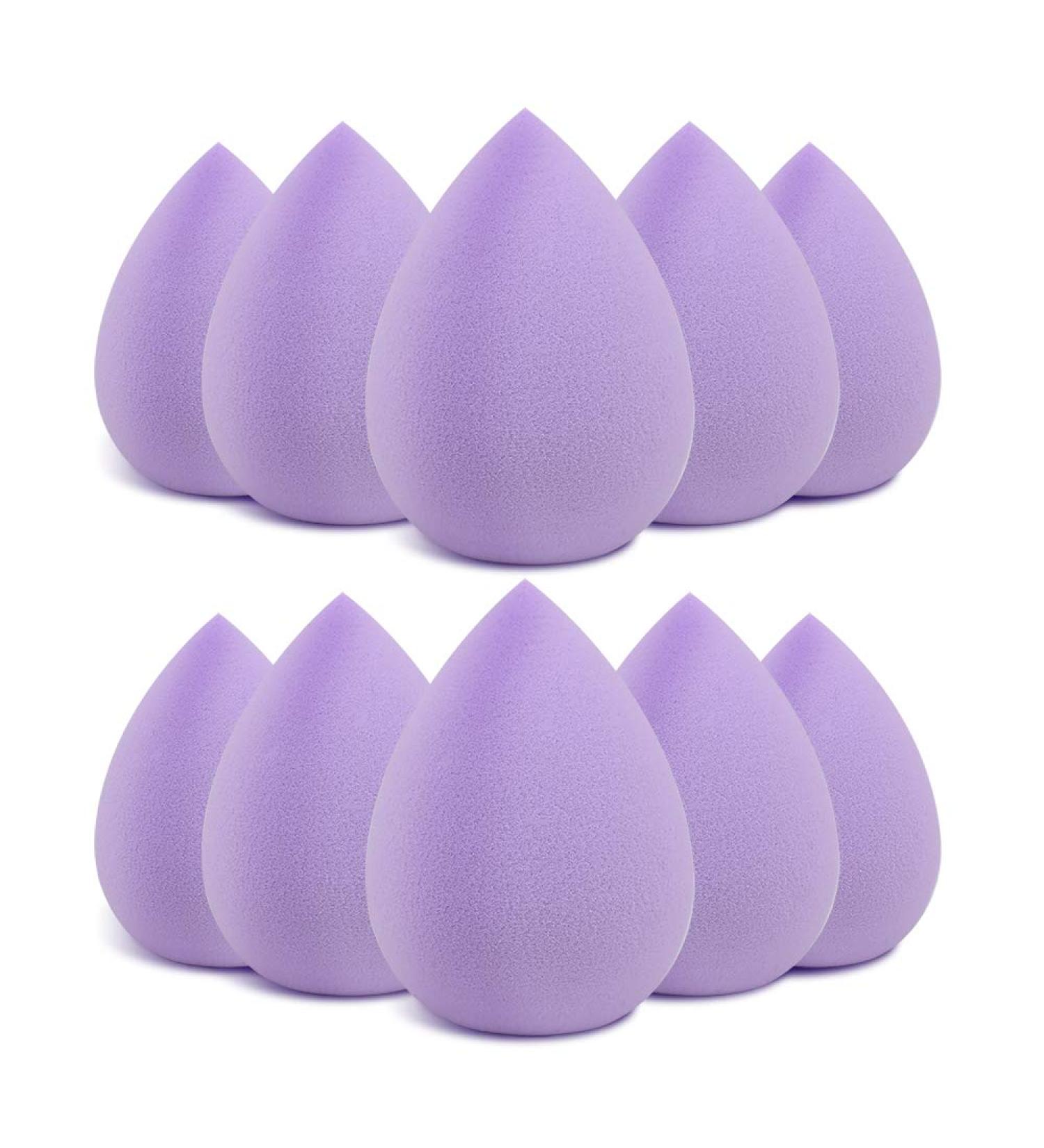 Dolovemk 10-Piece Latex-Free Makeup Sponges Set - Soft Foundation Applicators for Liquids Powders & Creams - Purple Beauty Blending Sponges - Buy Online on GoSupps.com