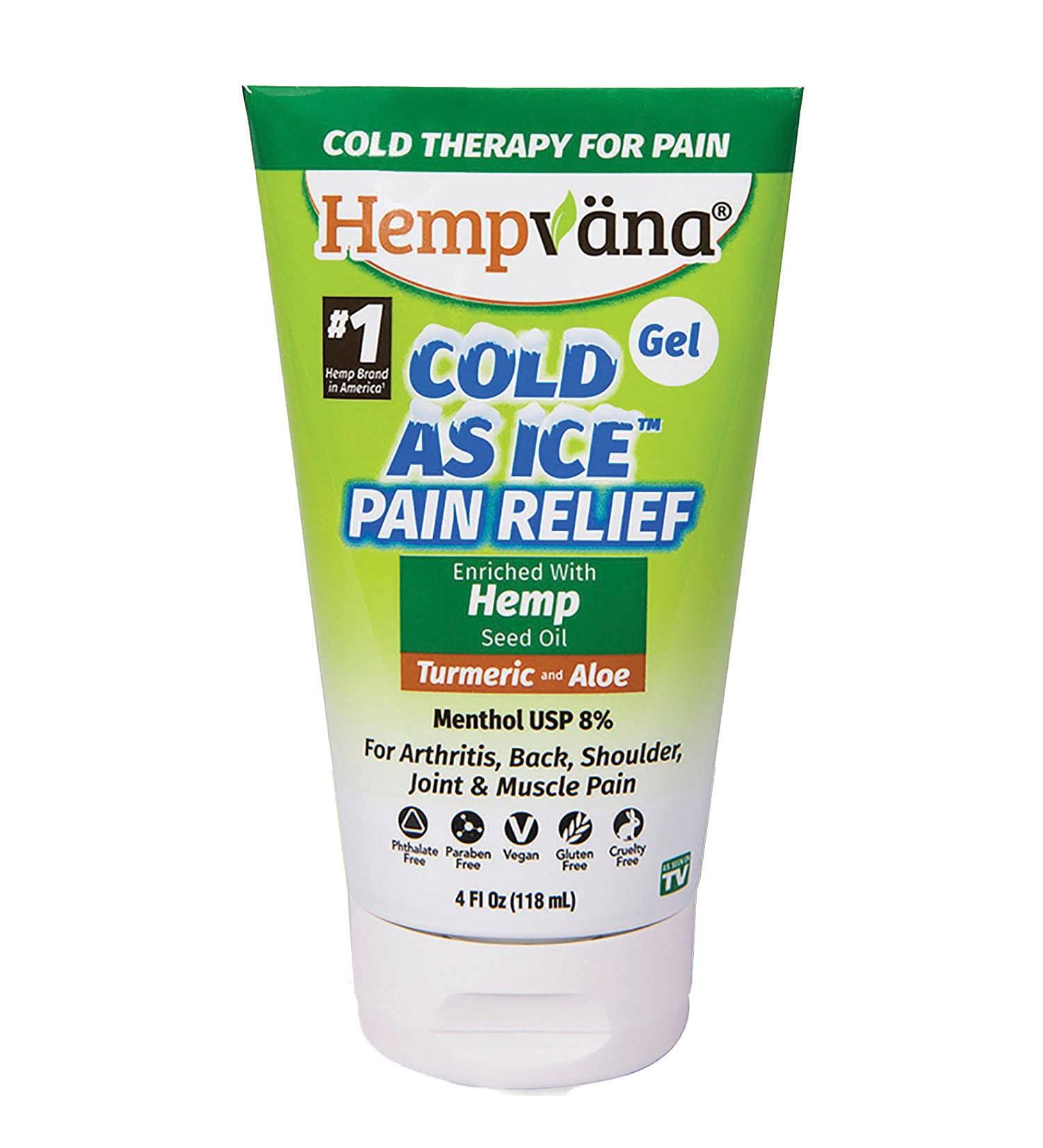 As Seen On TV Cold As Ice Pain Relief Gel with Hemp Seed Extract, Turmeric, and Aloe - Fast-Acting Menthol Gel for Arthritis, Joint Pain, Back Pain, Muscle Soreness - Buy Online on GoSupps.com