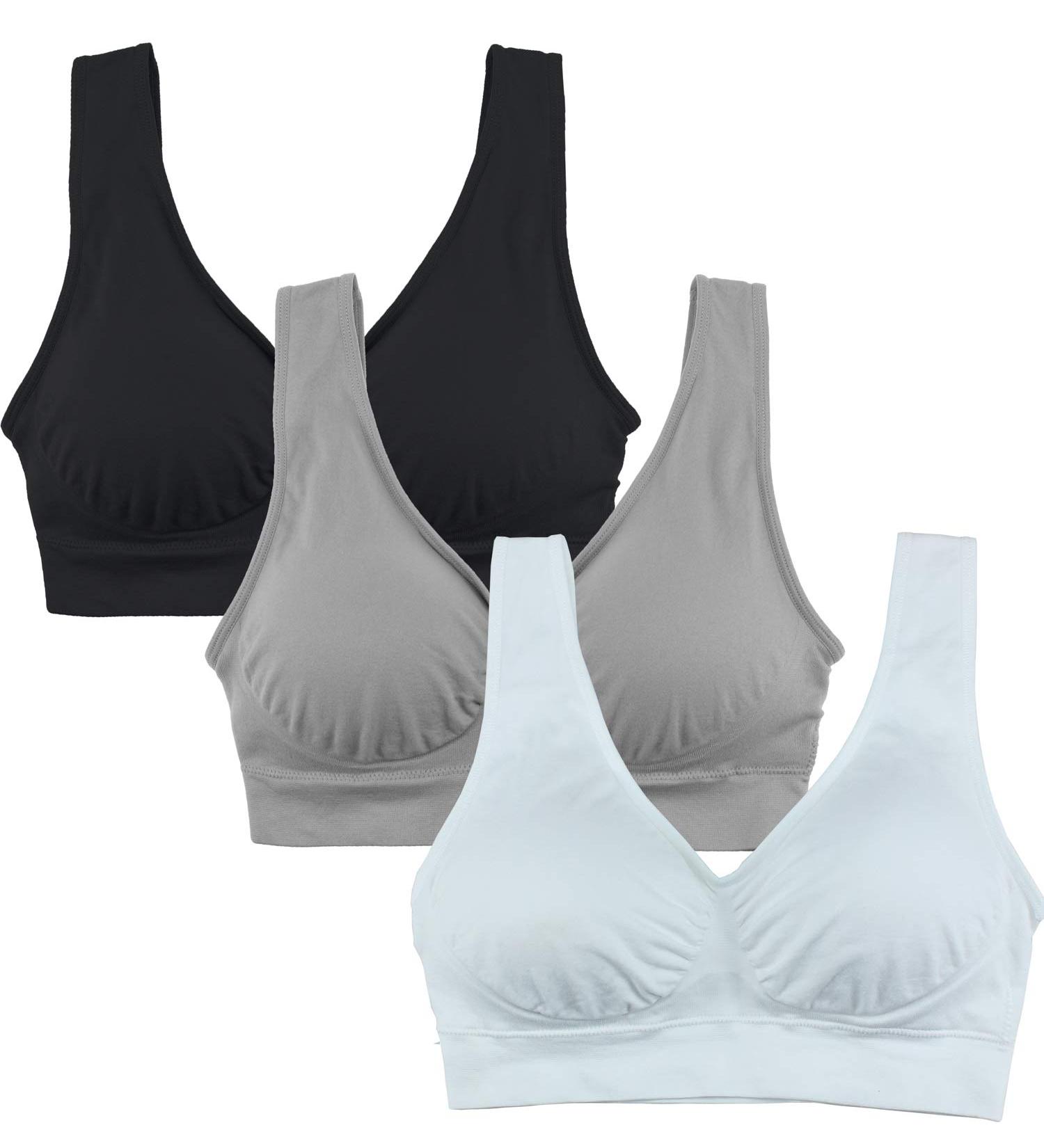 KINYAOYAO 3 Pack Women's Seamless Wireless Sports Bra with Removable Pads - XX-Large - Buy Online on GoSupps.com