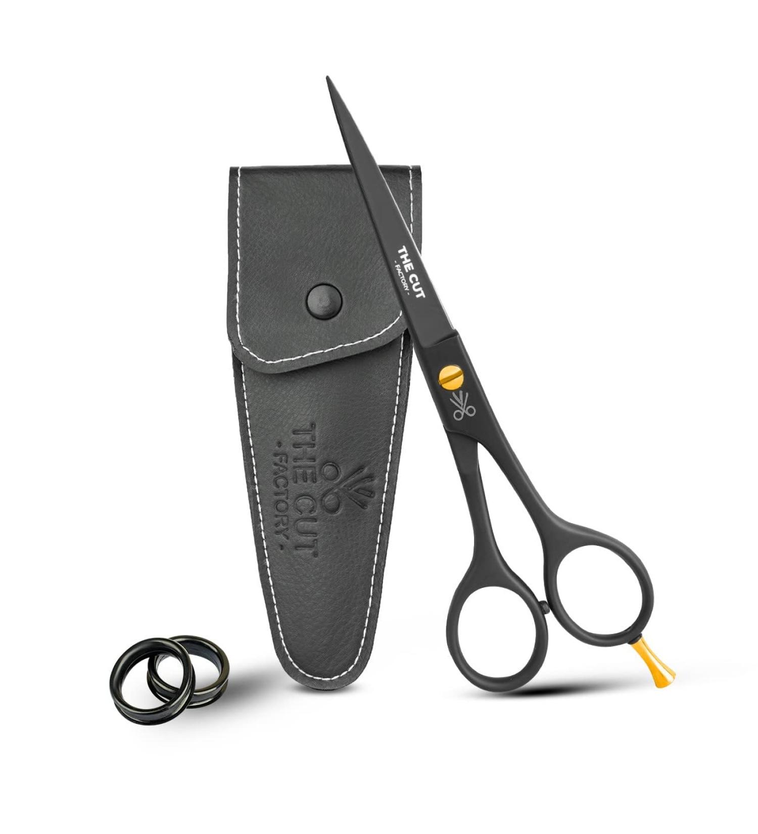 The Cut Factory Barber Hair Scissors 6.5 Inches - Professional Stainless Steel Hair Cutting Scissors with Razor Edge Blades for Salon & Personal Use (Black) - Buy Online on GoSupps.com