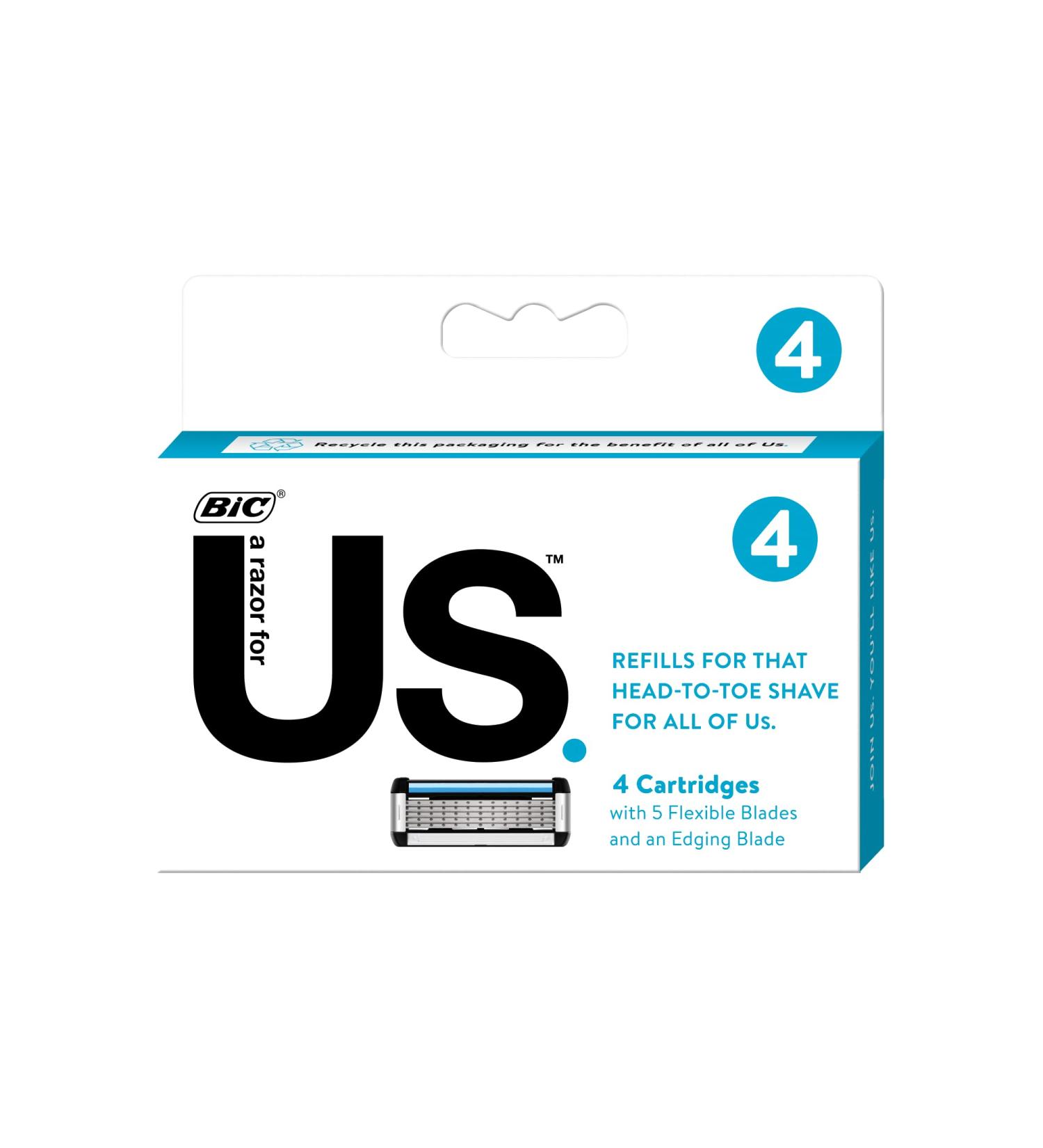 BIC 5-Blade Unisex Shaving Razor - Smooth Close Shave for Men and Women, 4 Cartridges - Buy Online on GoSupps.com