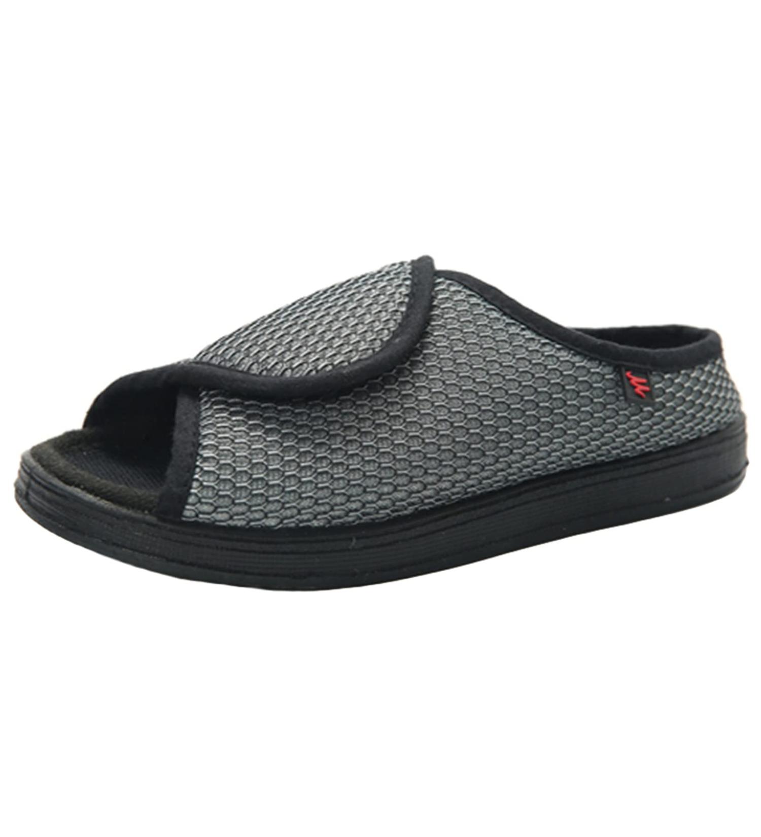 ZHENSI Diabetic Slippers for Women | Extra Wide Adjustable Sandals for Swollen Feet | Non-Slip & Breathable | Grey - Size 6.5 - Buy Online on GoSupps.com