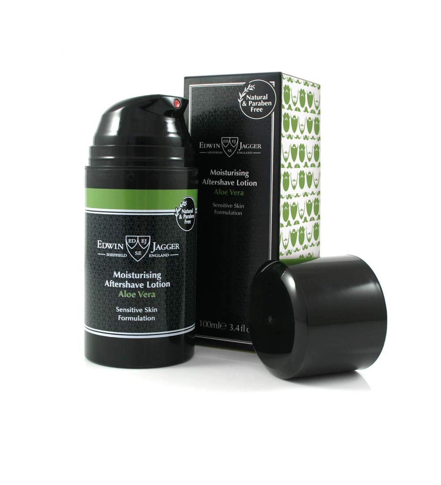 Edwin Jagger 99.9% Natural Moisturising Aftershave Lotion - Aloe Vera 3.4-Ounce
