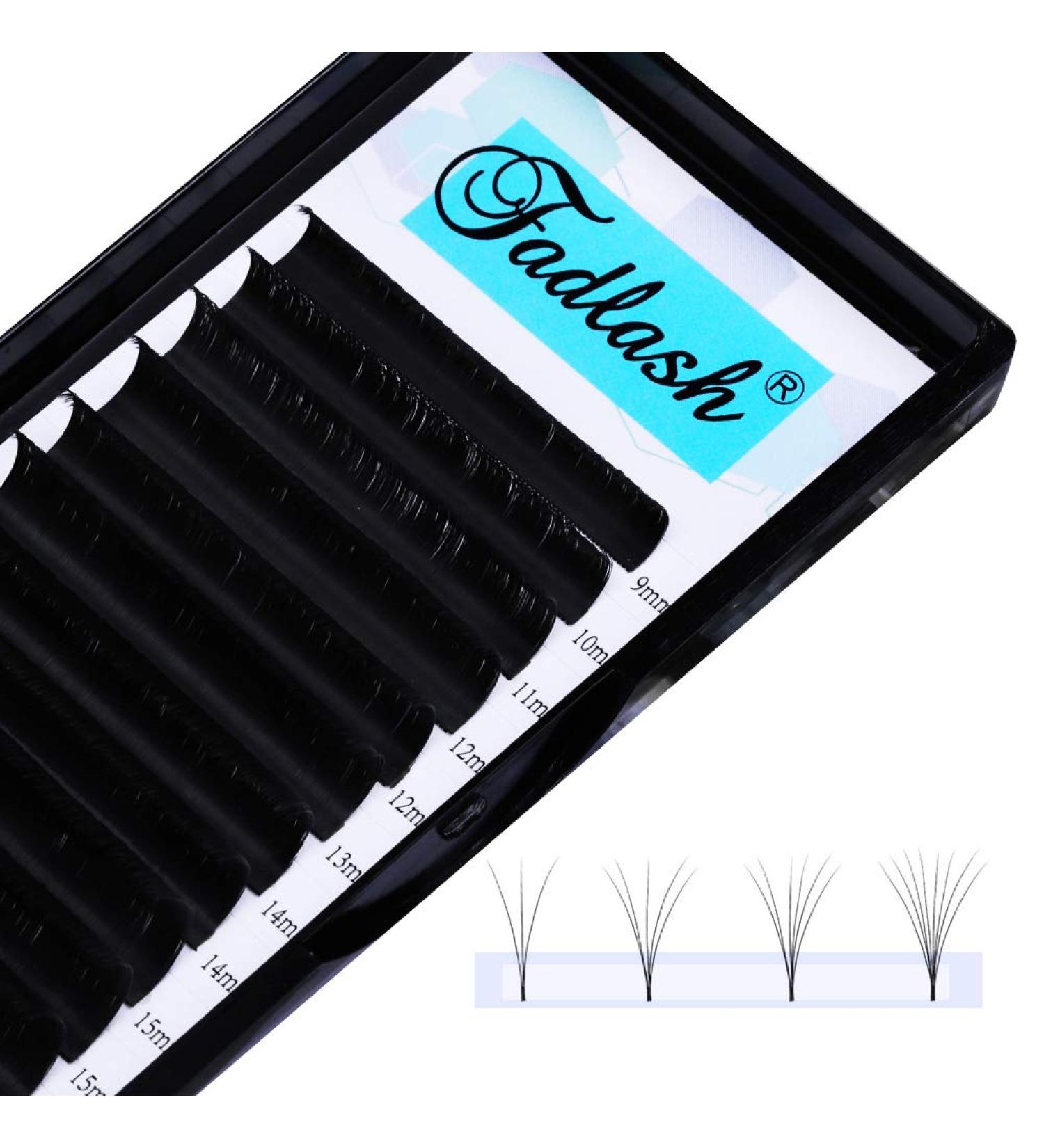 Shop Self-Fleed Eyelashes - Volume Eyelash Extensions Easy Fan Lashes 0.07mm | Fadlash 1 Tray Black - Buy Online on GoSupps.com
