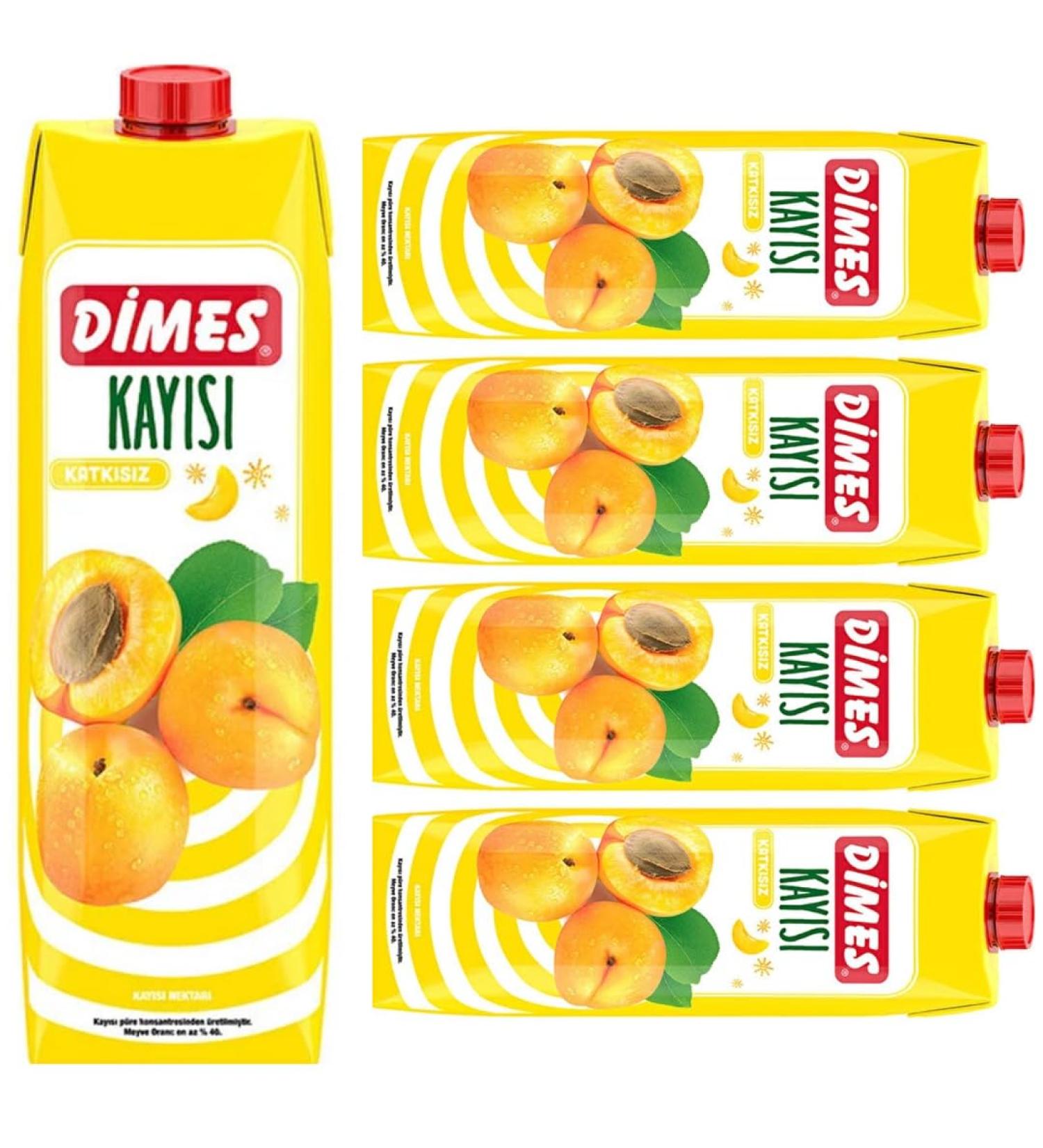  Pufai Dimes Classic Apricot Nectar Fruit Juice 1000 ml x 5 Pieces - Buy Online on GoSupps.com