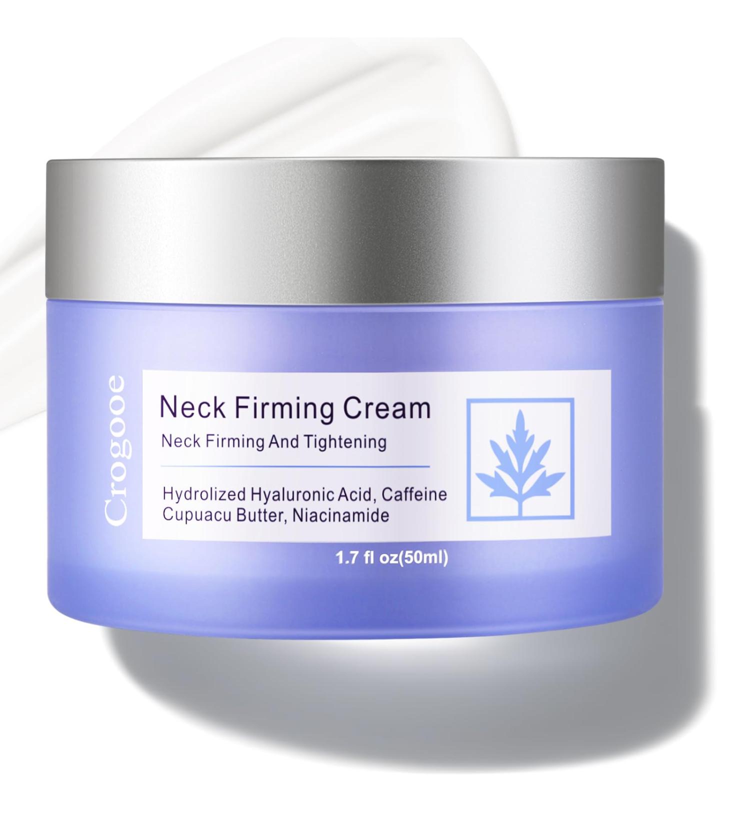 Crogooe Neck Firming Cream - Neck Creams for Tightening and Firming Tightening and Lifting Wrinkles & Crepey Skin for Neck & D collet -1.7 fl.oz - Buy Online on GoSupps.com