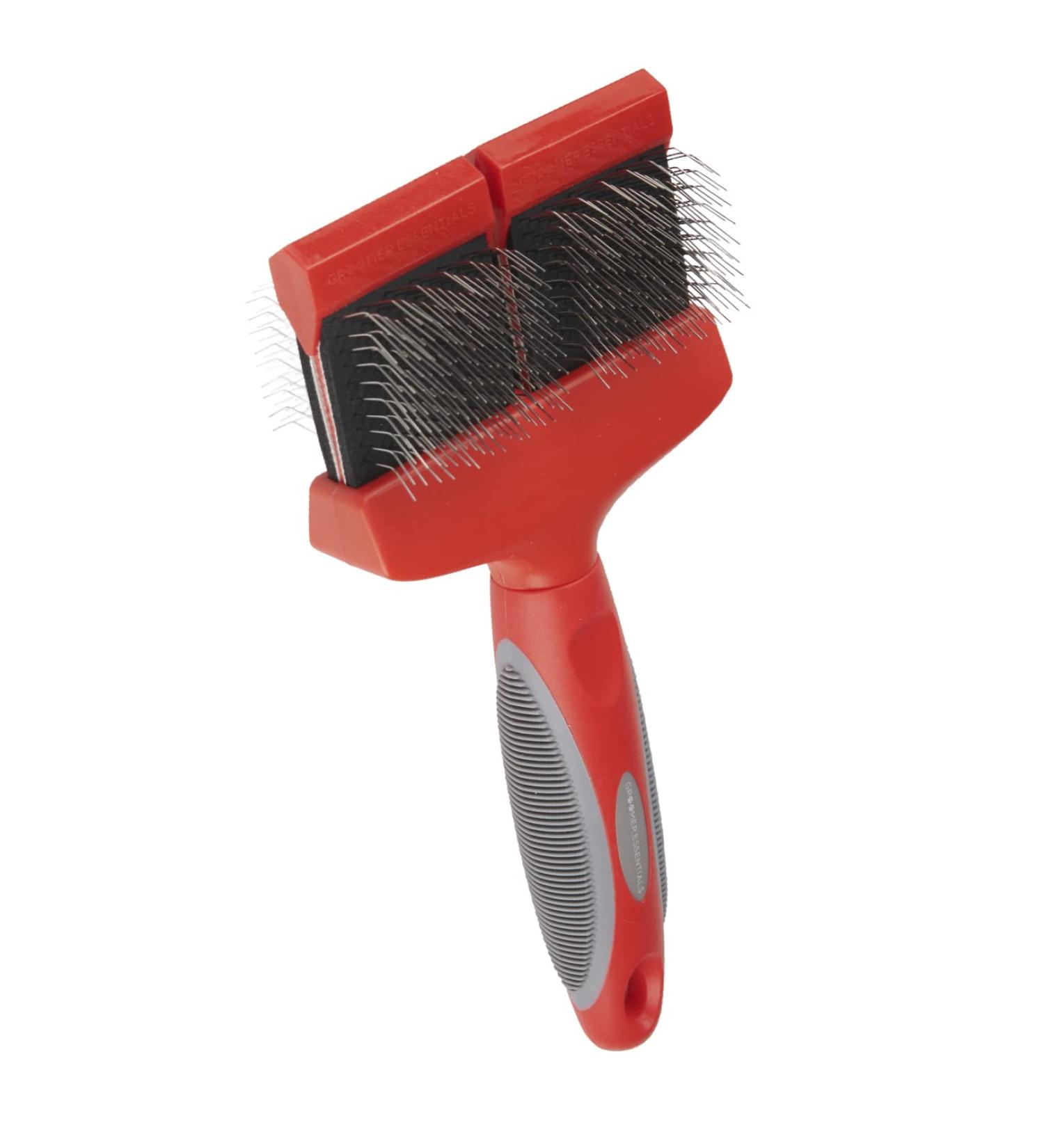 Groomer Essentials Flexible Slicker Brush - Double/Extra Firm | Best for Pet Grooming - Buy Online on GoSupps.com