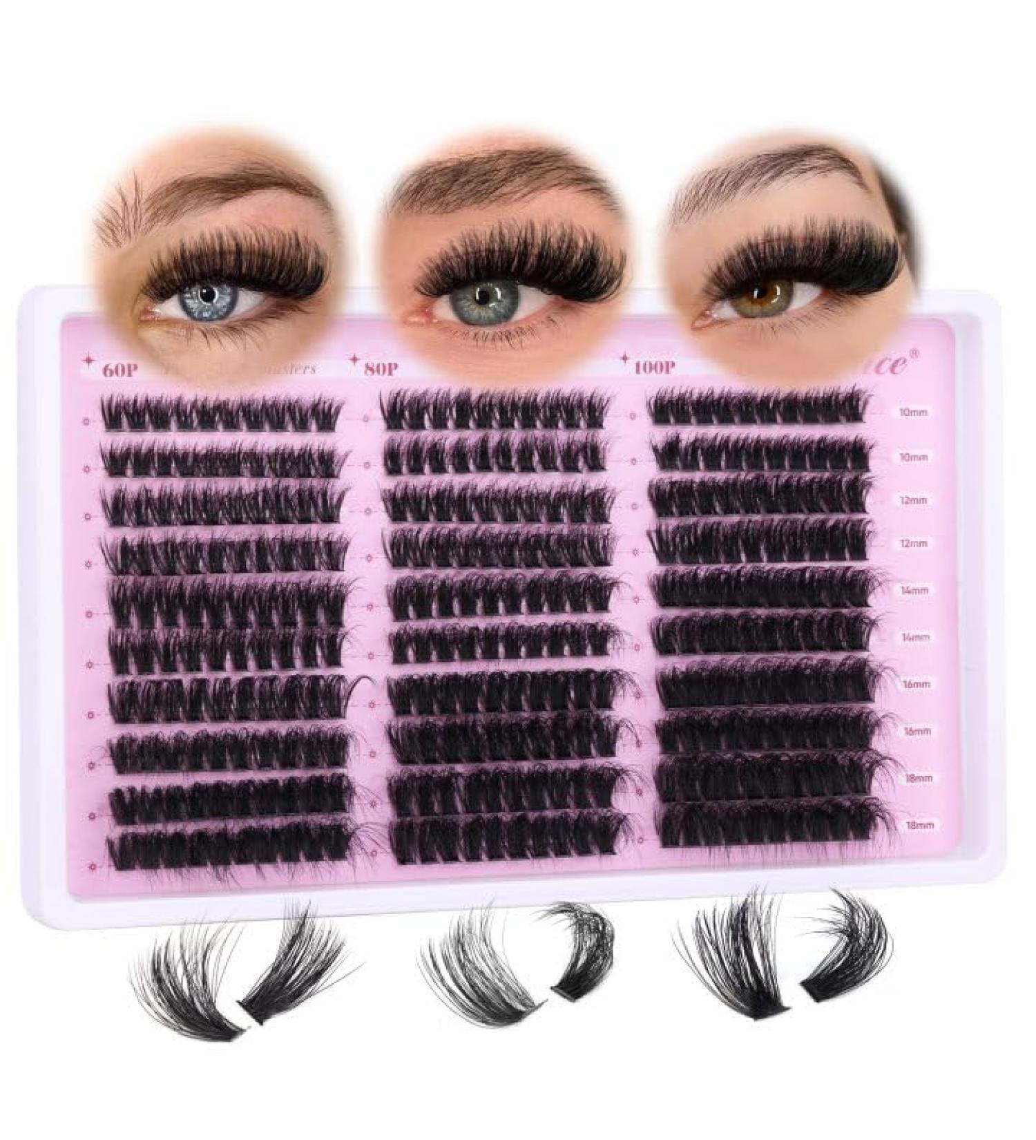 HeyAlice Fluffy Lash Clusters - 60/80/100D D Curl Eyelash Extensions | Thick 10-18mm Individual Lashes for Stunning Volume - Buy Online on GoSupps.com
