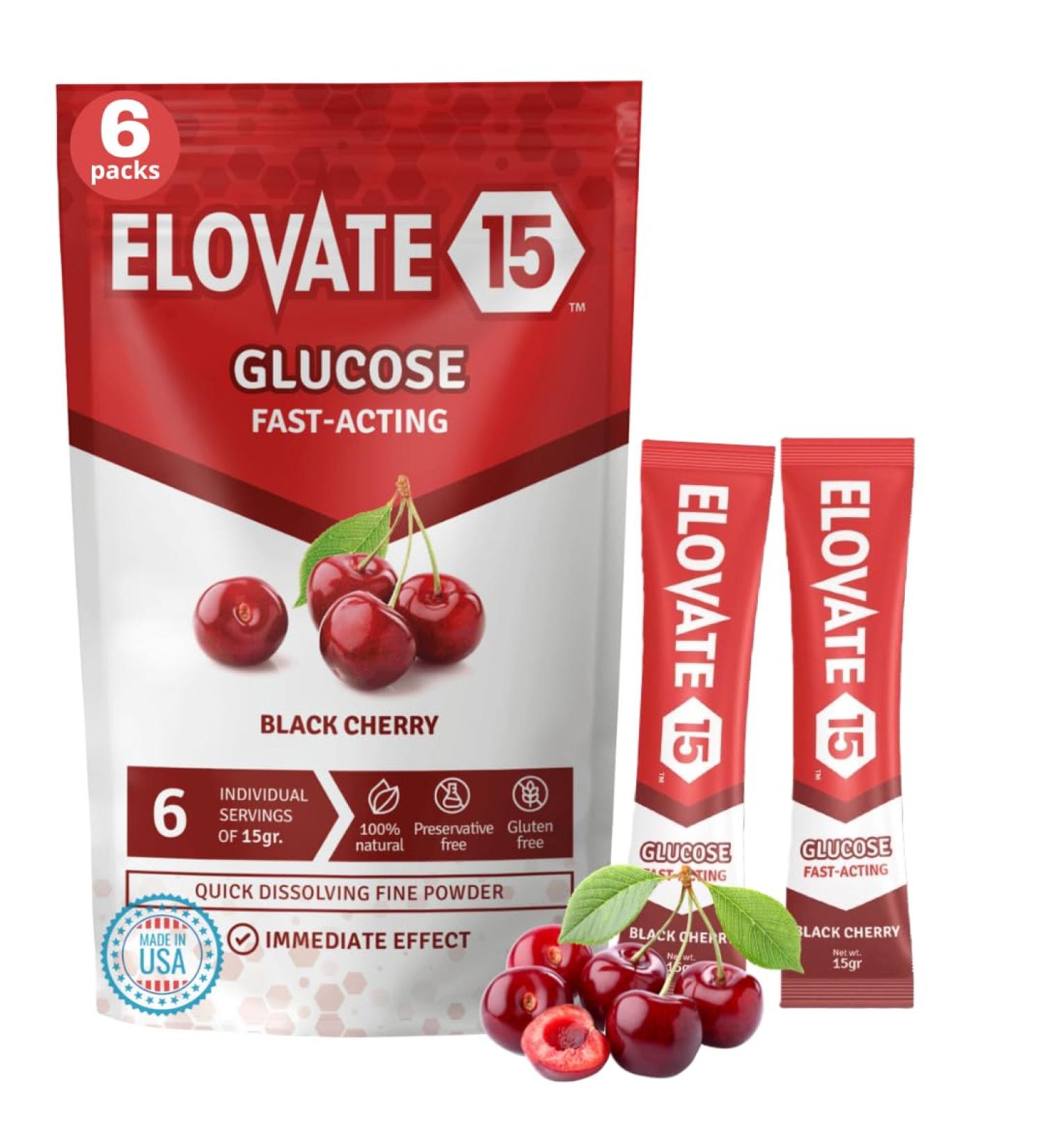 Slimpaks Glucose Powder - Fast Acting Dextrose Packets - Black Cherry 6 Pack - FSA/HSA Eligible Alternative to Gels & Tablets - Buy Online on GoSupps.com
