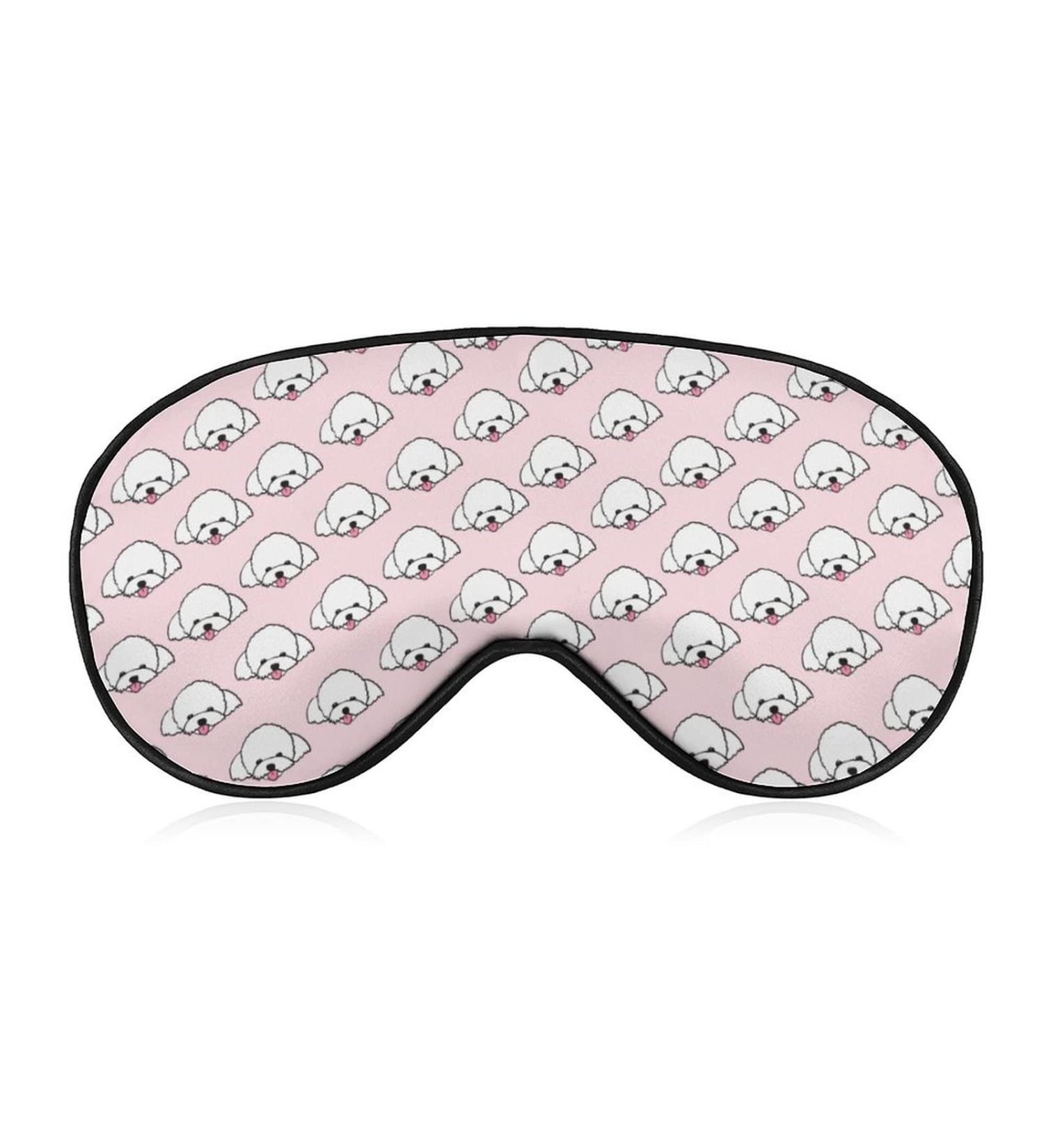 Cute White Maltese Poodle Sleep Mask for Women | Adjustable Eye Shades with Elastic Strap - Perfect Dog Lover Gift - Buy Online on GoSupps.com
