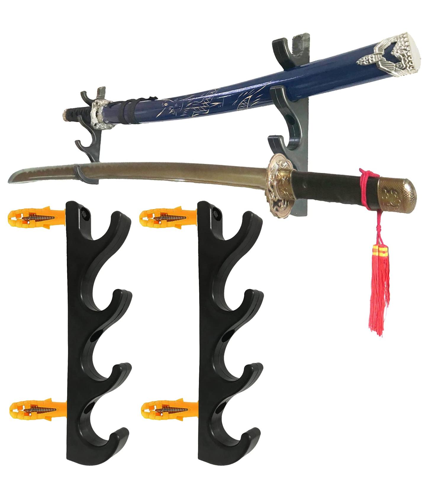 Pmsanzay Four-Layer Wall-Mounted Sword Stand Display Rack - Easy to Install - 2 Pack - Buy Online on GoSupps.com