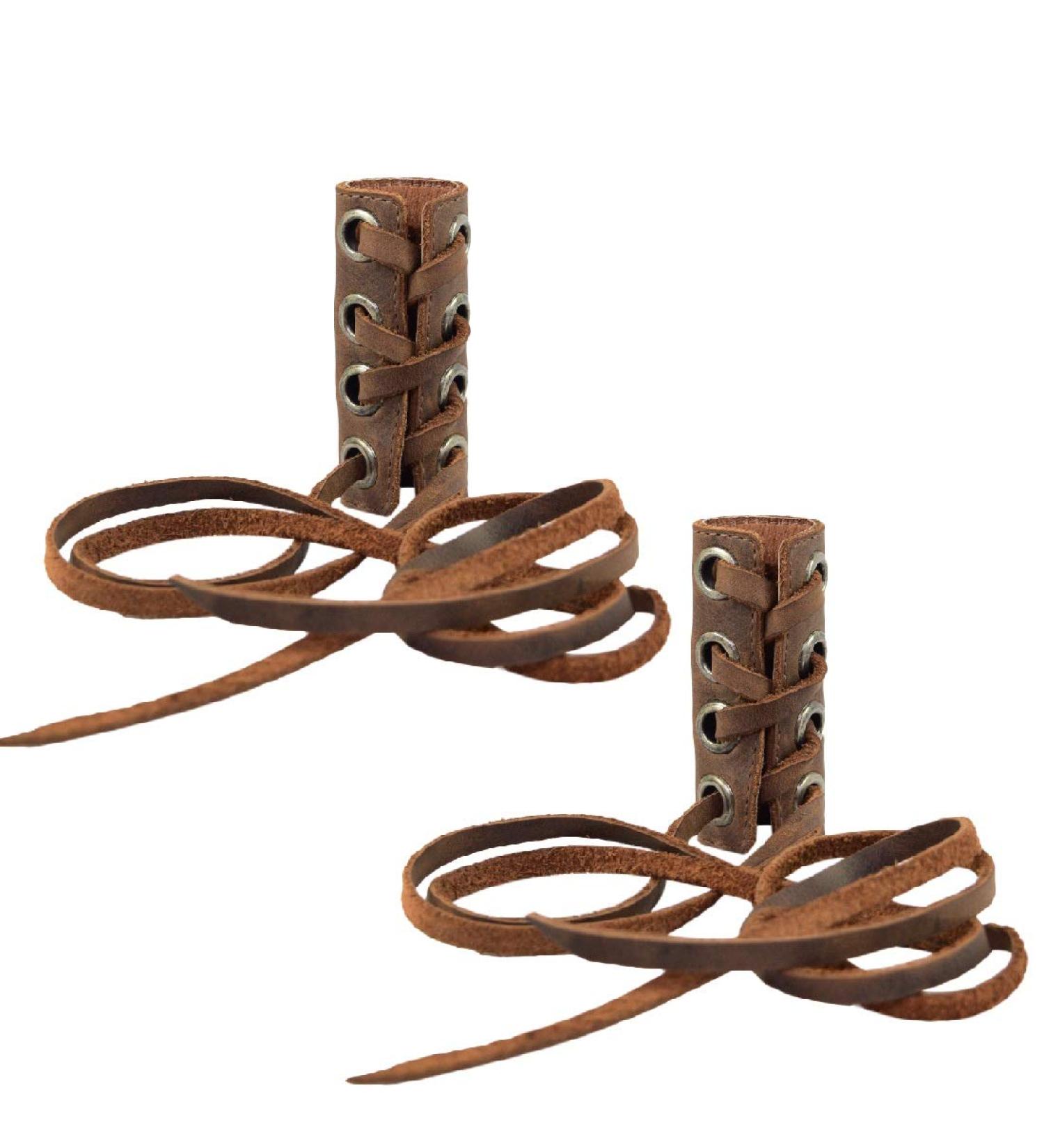 Hide & Drink Leather Hair Ties (2 Pack) - Handmade Ponytail Holders/Wraps with 101 Year Warranty (Bourbon Brown) - Buy Online on GoSupps.com