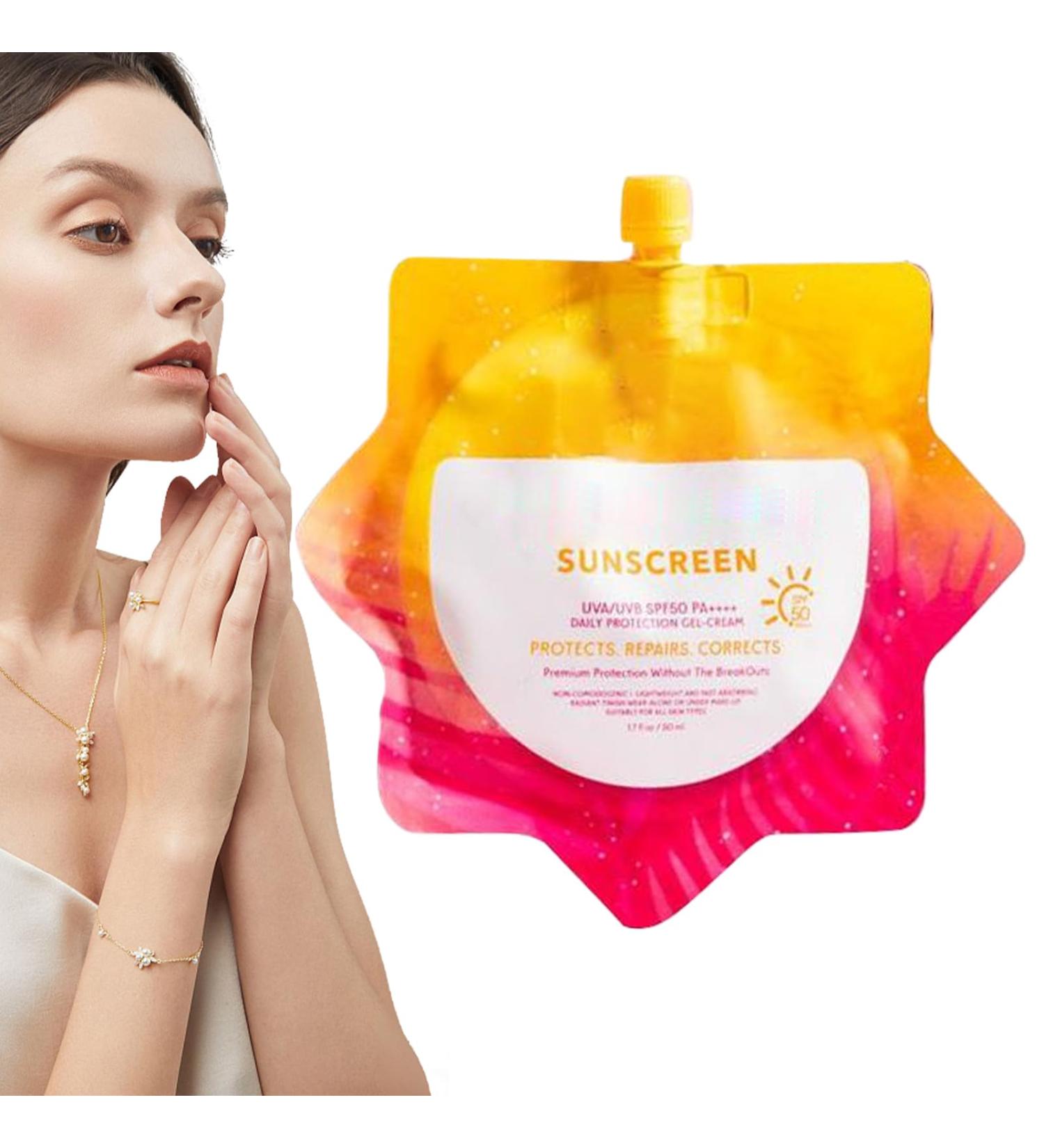  G n rique Sunscreen Gel SPF 50 Clear Facial Lotion 50ml Broad Spectrum Sunblock UV Protection Travel Size Lightweight Non Greasy Gel for Beach Hiking Outdoor Activities and Daily Use - Buy Online on GoSupps.com