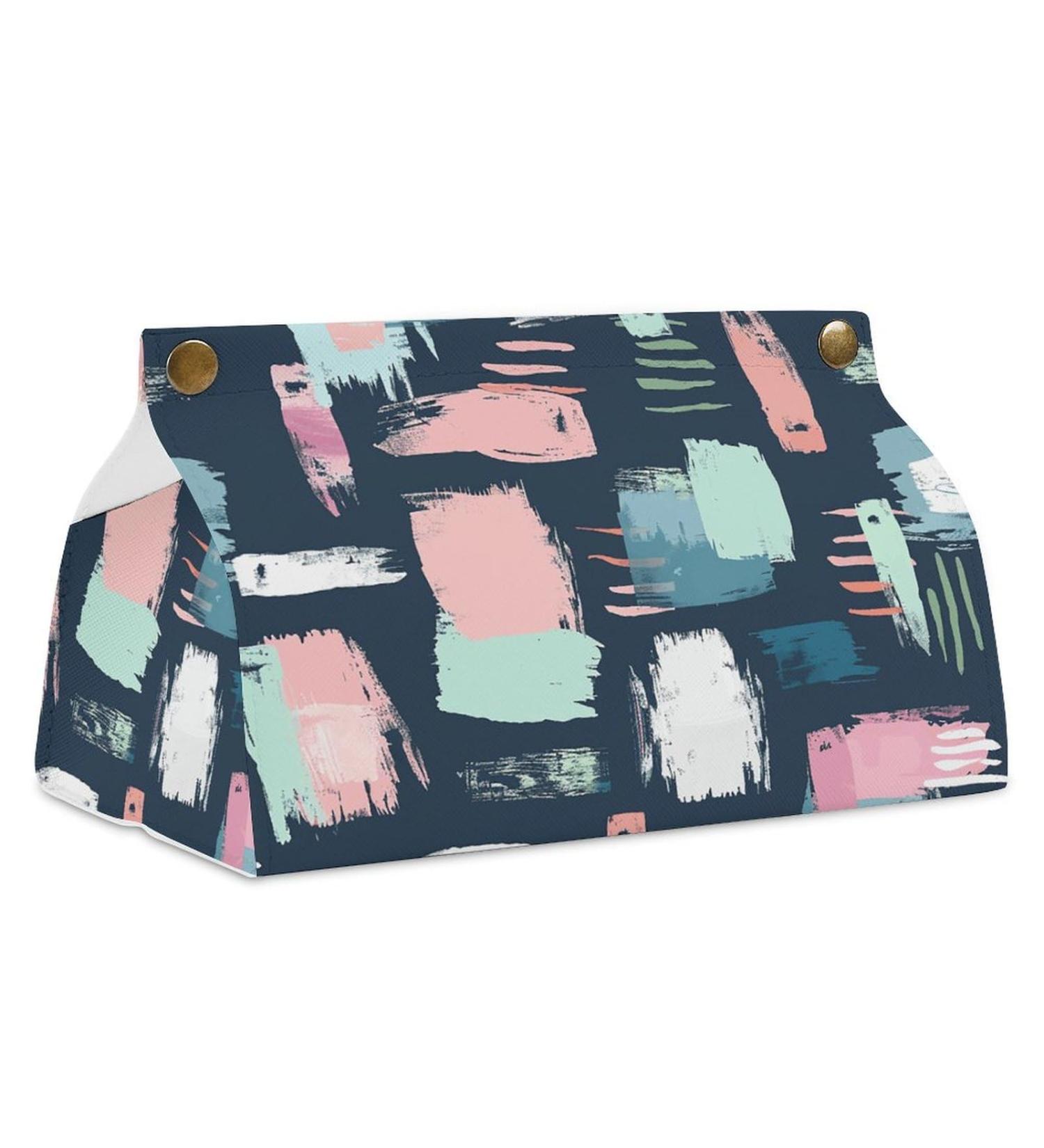 Tissue Box Cover Tissue Box Holder Brushstroke Art Pattern Print Tissue Holder Travel Tissue Packs Facial Paper Holder Decorative Holder - Buy Online on GoSupps.com