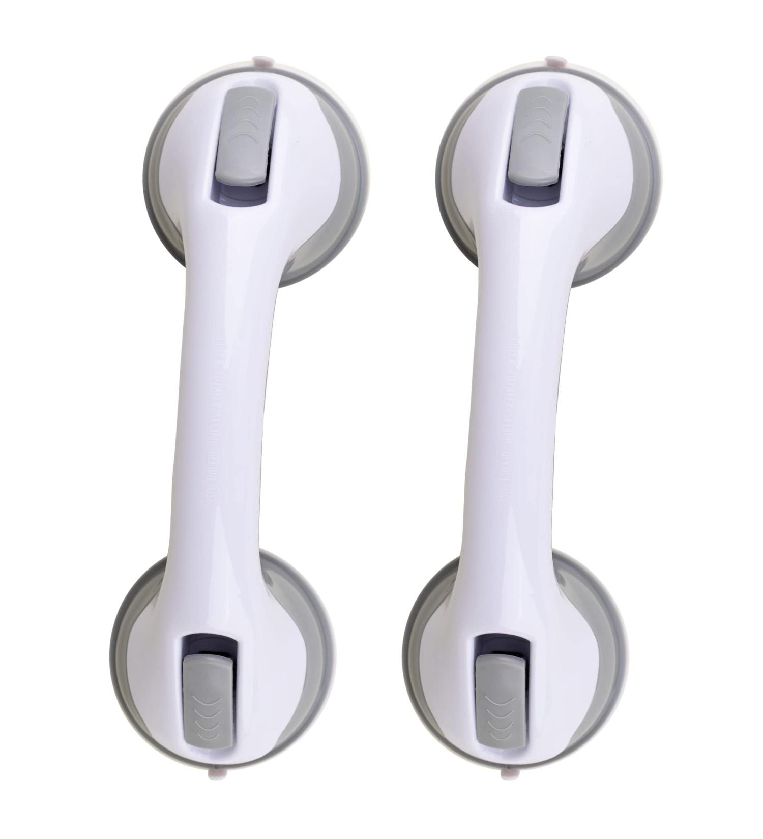 2 Pack 12 Suction Grab Bars for Bathtubs & Showers - Non Slip Bathroom Safety Handles for Elderly & Seniors - Ideal for Tiles, Glass & Hard Plastic - Buy Online on GoSupps.com