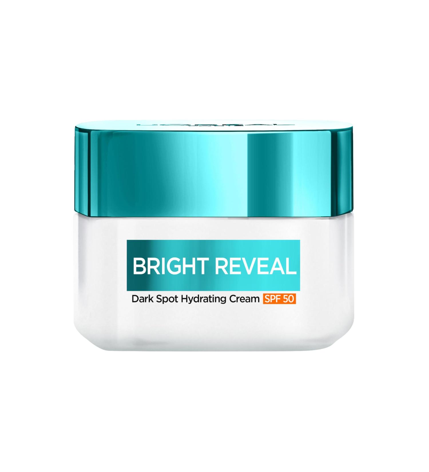 L'Or al Paris Bright Reveal Dark Spot Hydrating Cream SPF 50 for Face UV Filters with Patented Mexoryl 400 5.6% Moisturising Complex and 2% Niacinamide Protects Brightens and Evens Skin Tone 50ml - Buy Online on GoSupps.com