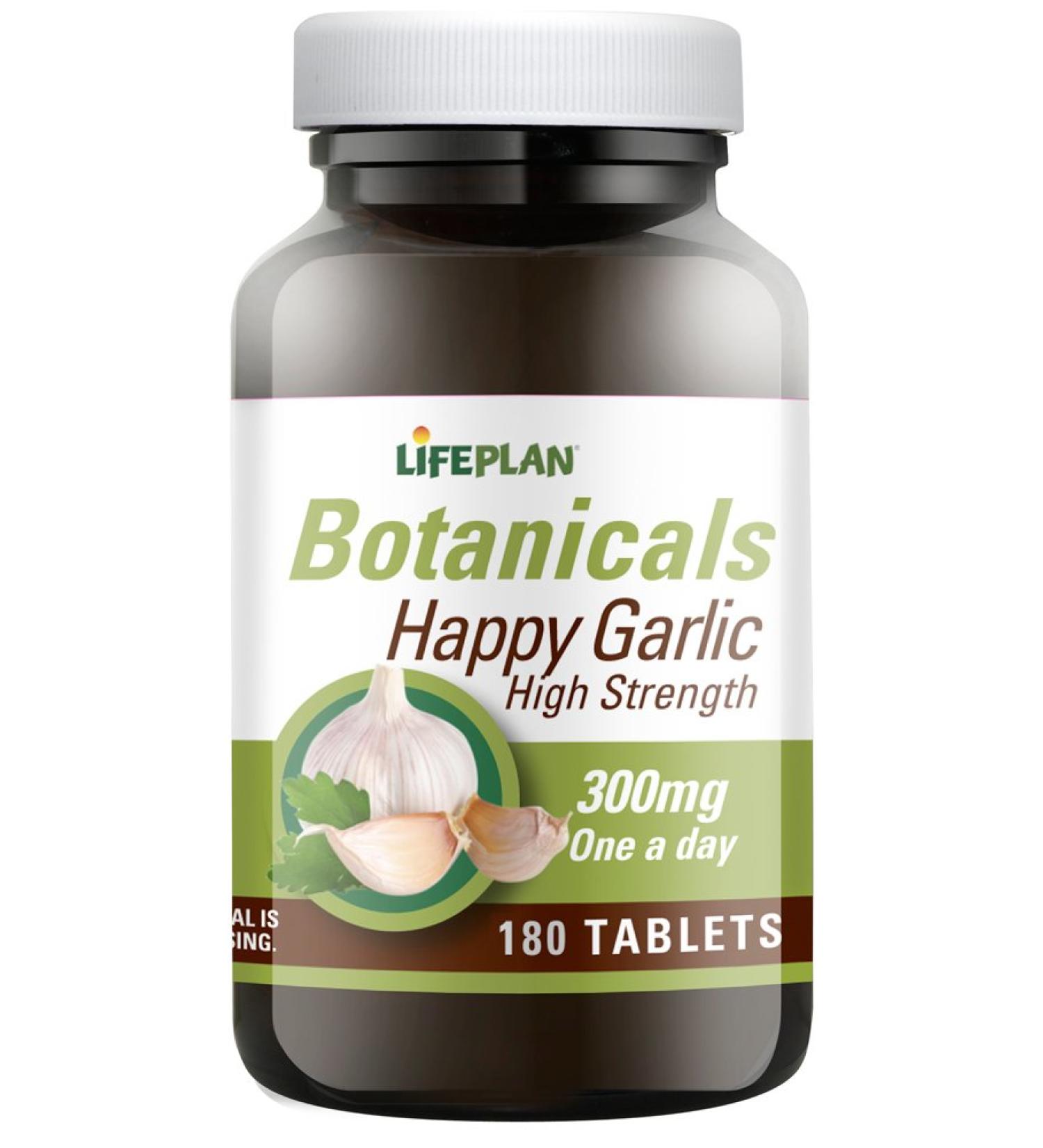 Lifeplan Happy Garlic 300mg - 180 Tablets | Immune Support | Cardiovascular Health - Buy Online on GoSupps.com