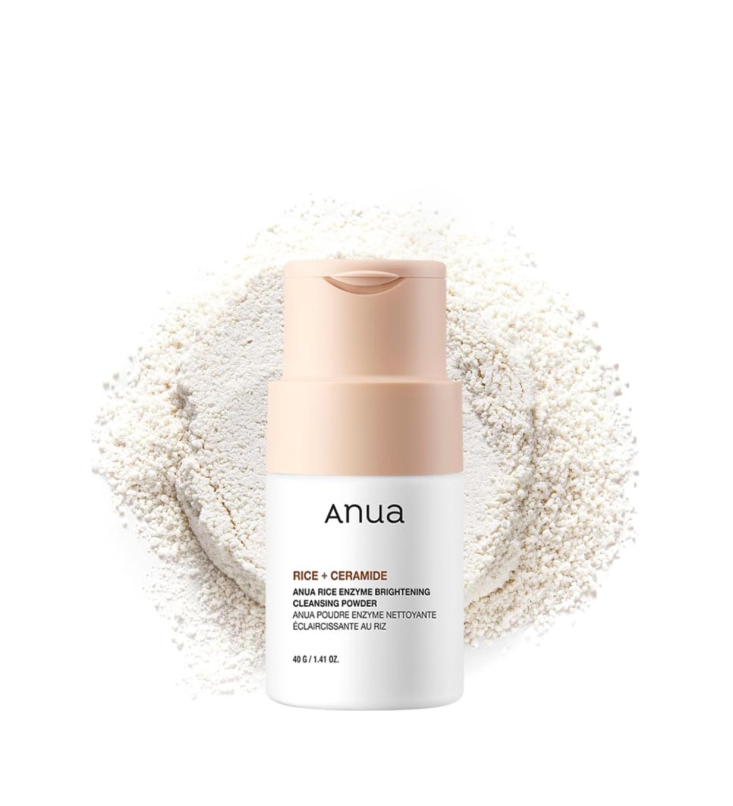ANUA RICE ENZYME BRIGHTENING CLEANSING POWDER Rice Mask Ceramide Gentle Face Wash for Brightening Radiant Skin Facial Cleanser for Dry Skin Korean Skincare Fragrance Free 40g/1.41fl.oz. - Buy Online on GoSupps.com