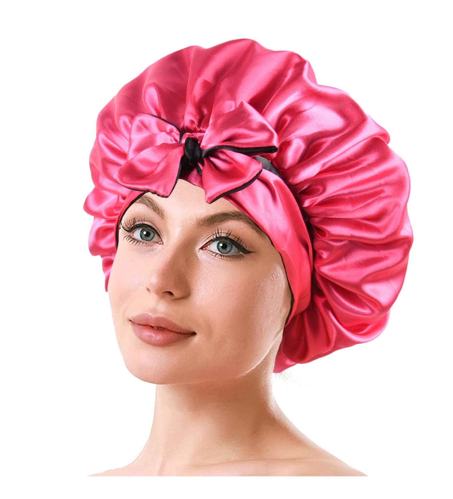Satin Bonnet for Curly Hair Sleeping Adjustable Silk Sleep Cap