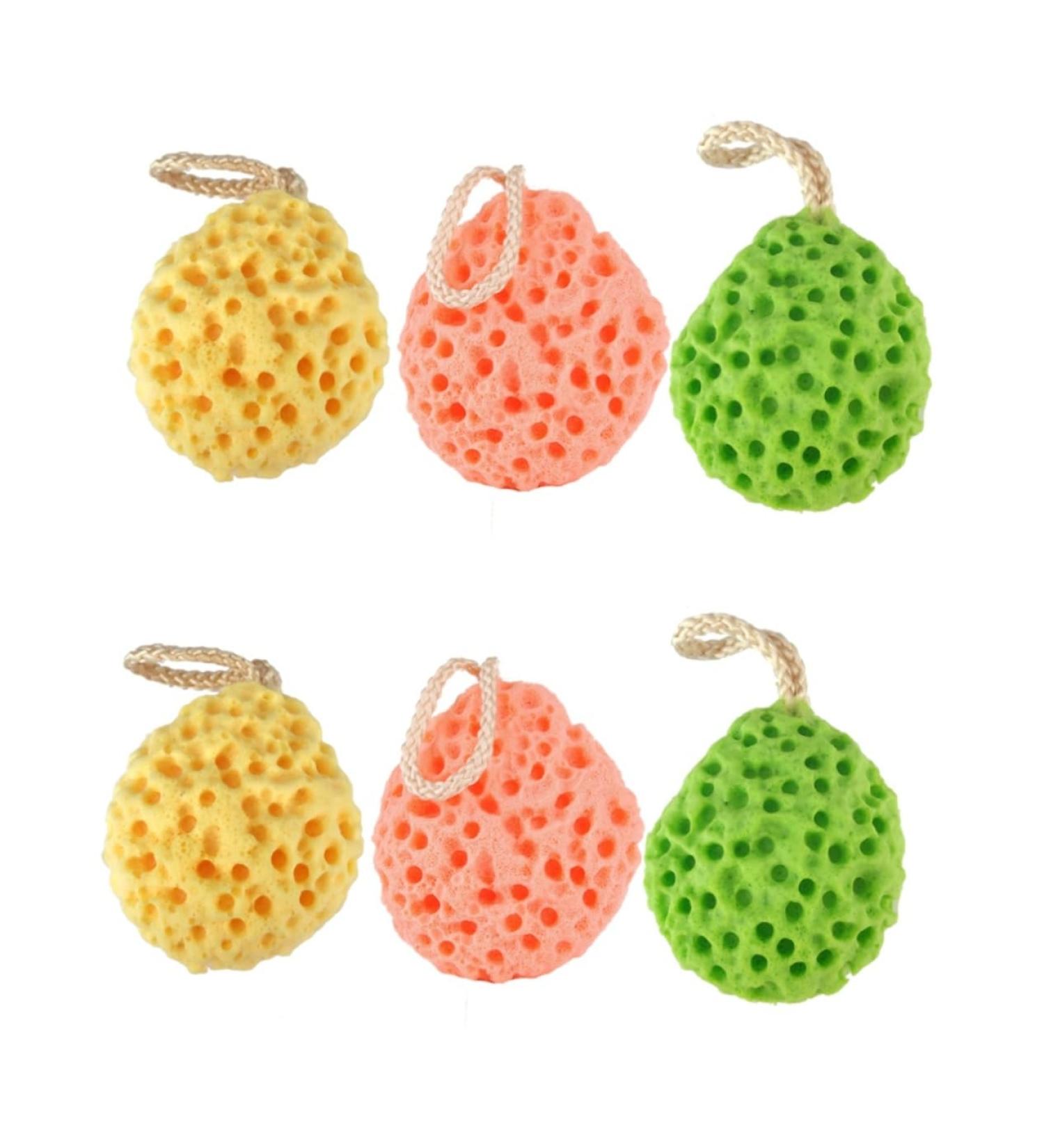 Housoutil 6 Pcs Kids Bath Sponge Set | Gentle Body Scrub for Delicate Skin | Honeycomb Cotton Bath Ball & Flower Tools for Children - Buy Online on GoSupps.com