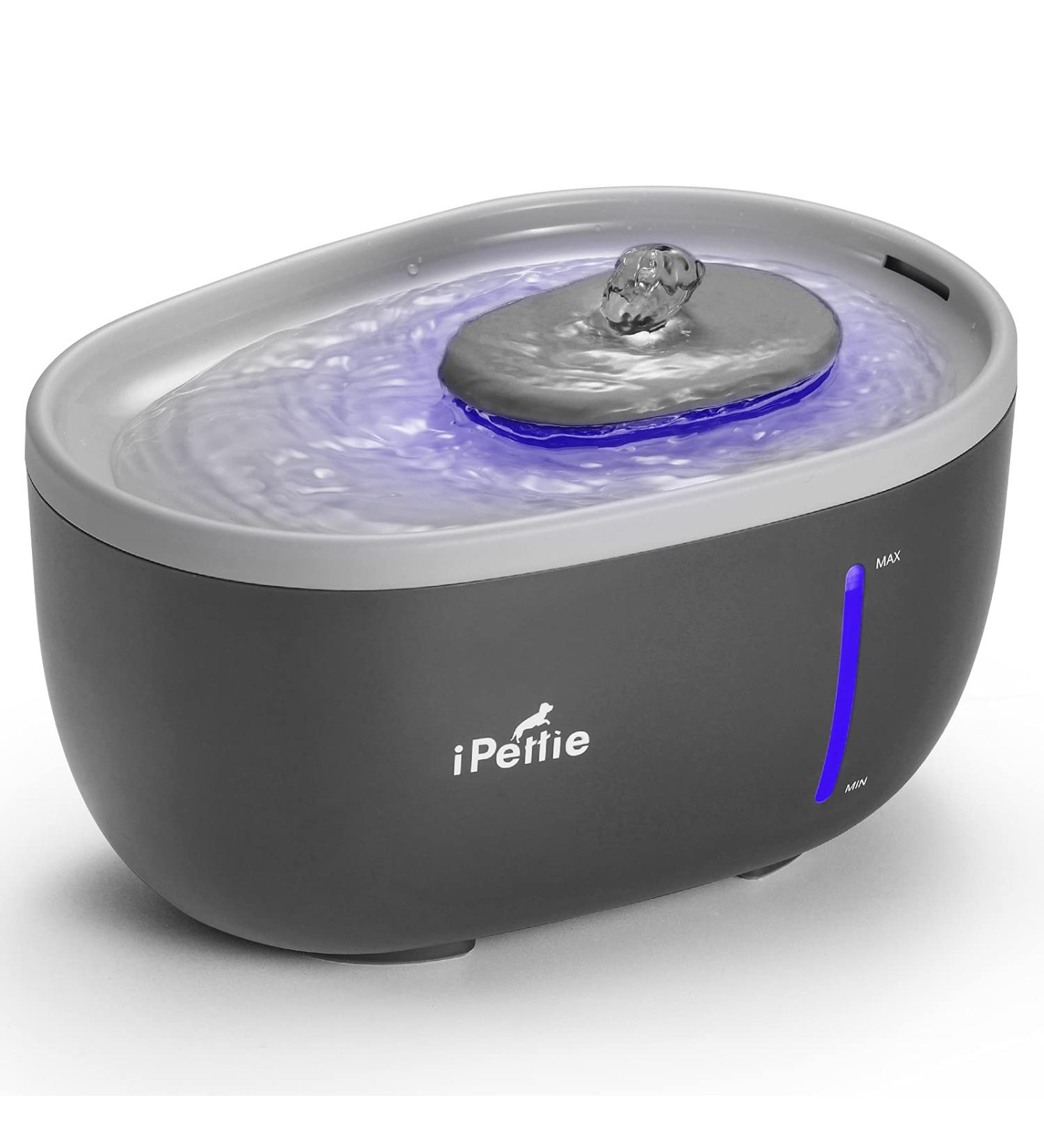 iPettie Avocado Pet Water Fountain with LED Light - 67oz/2.0L - Ultra Quiet Cat Water Fountain - Filtered Automatic Pet Fountain for Cats & Small Dogs - Grey (with Adapter) - Buy Online on GoSupps.com