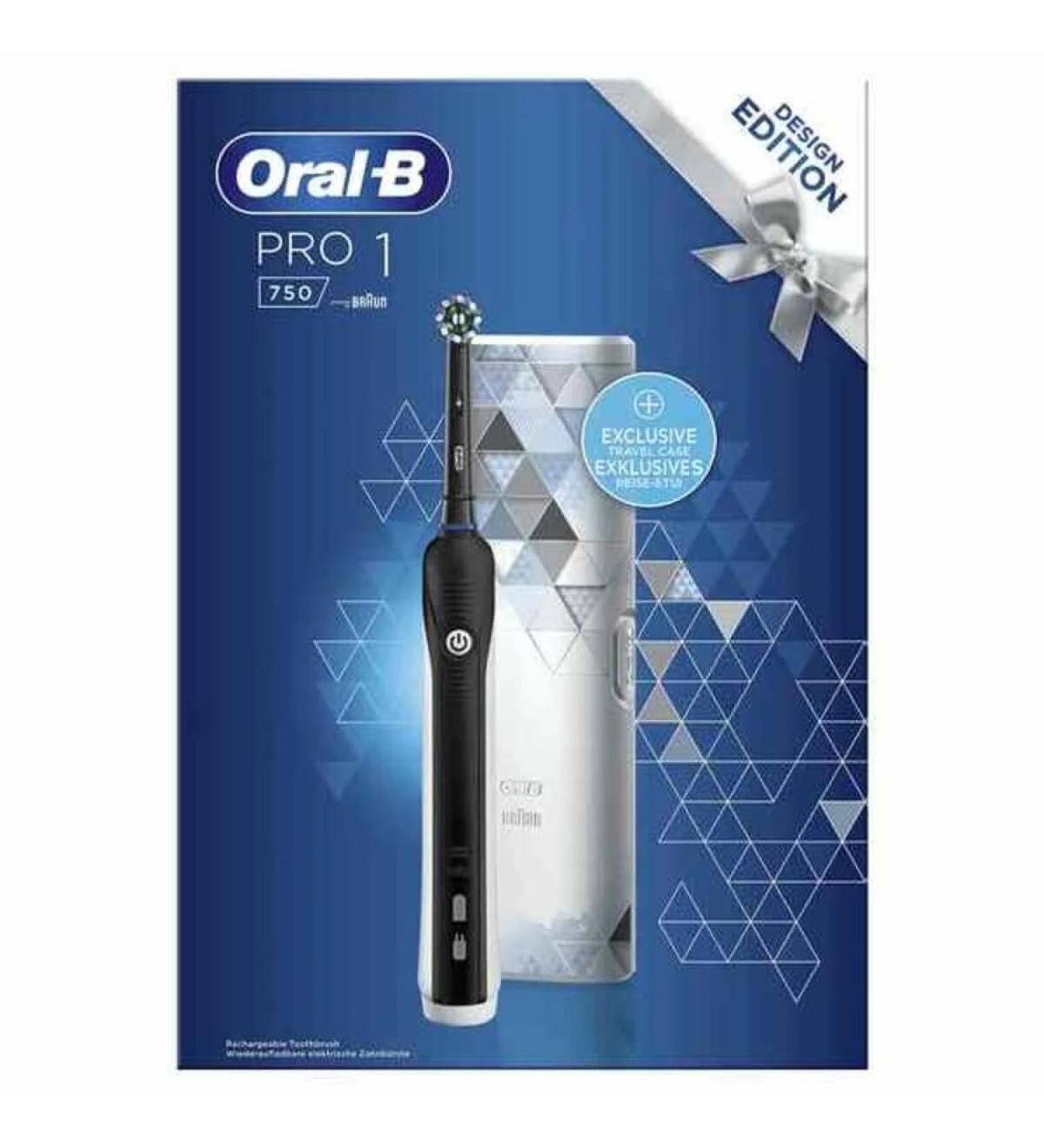 Oral-B Pro 1 750 Black Design Edition with travel case