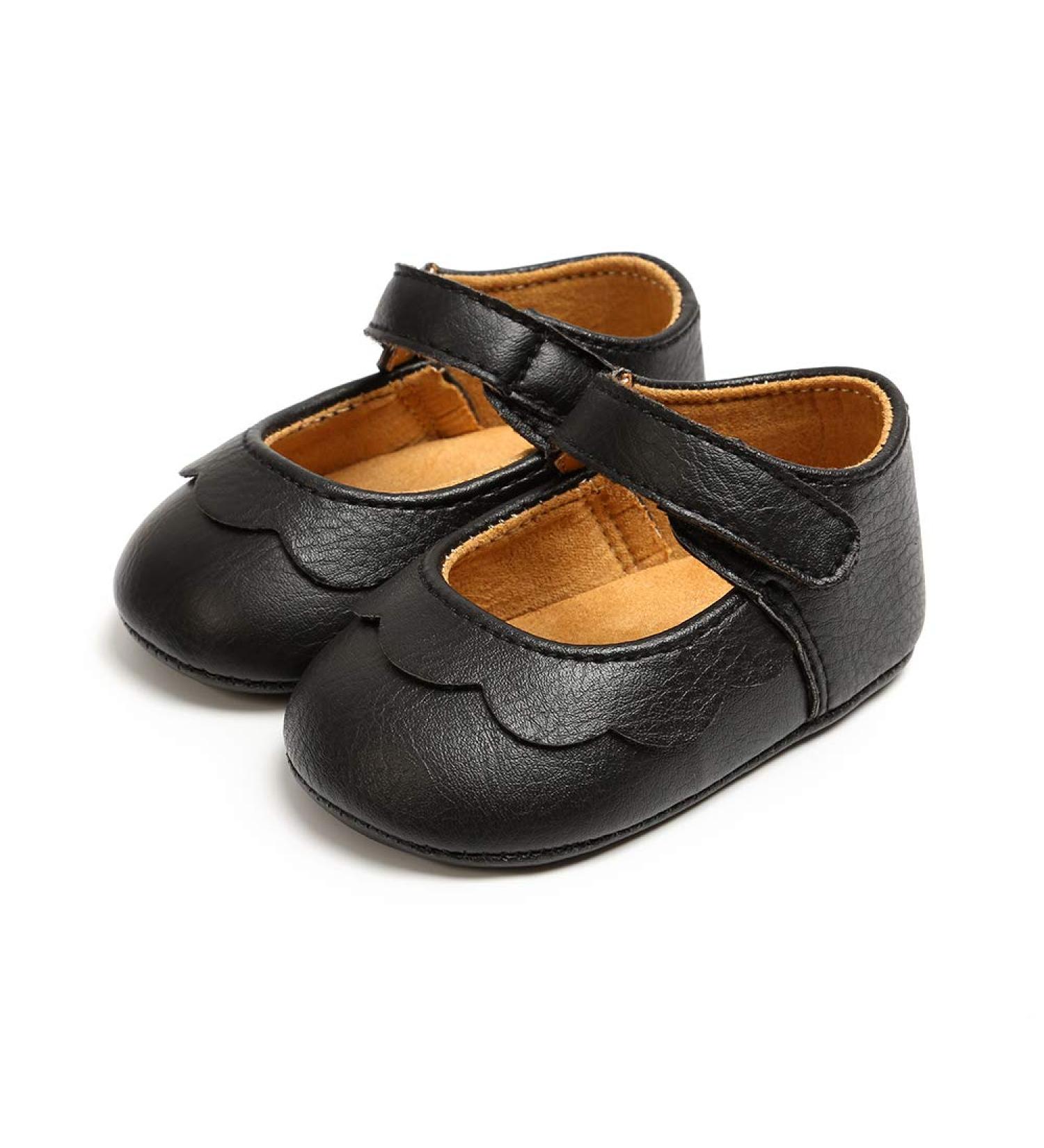 MASOCIO Baby Girl Mary Jane Shoes | Anti-Slip First Walking Shoes 6-12 Months - Black - Buy Online on GoSupps.com