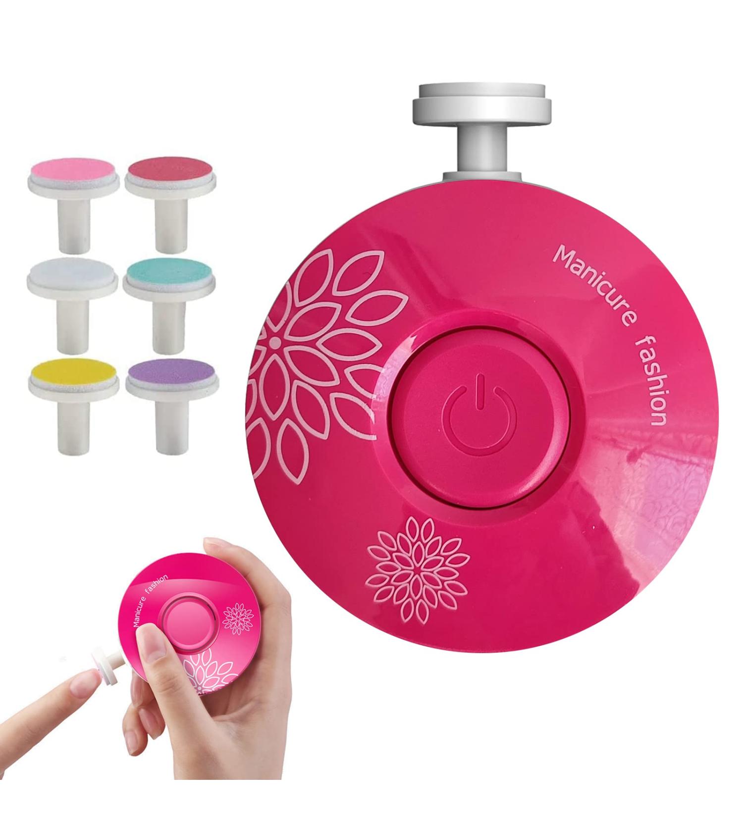 Electric Children Nail File & Safe Nail Cutter Manicure Set - 6 Interchangeable Grinding Heads for Kids & Adults - Red - Buy Online on GoSupps.com