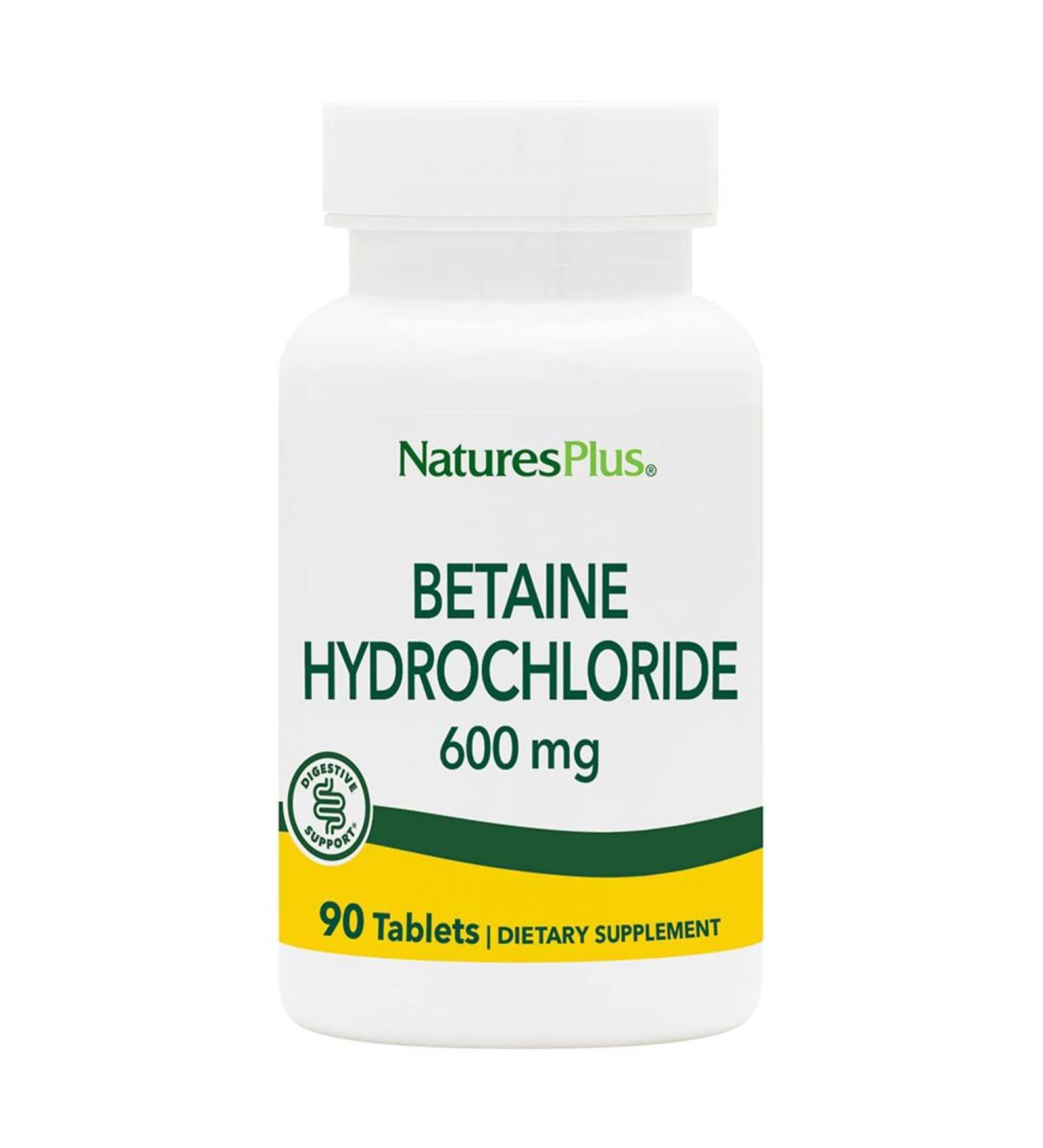 Nature's Plus Betaine Hydrochloride 600 mg - 90 Tablets for Digestive Health - Buy Online on GoSupps.com