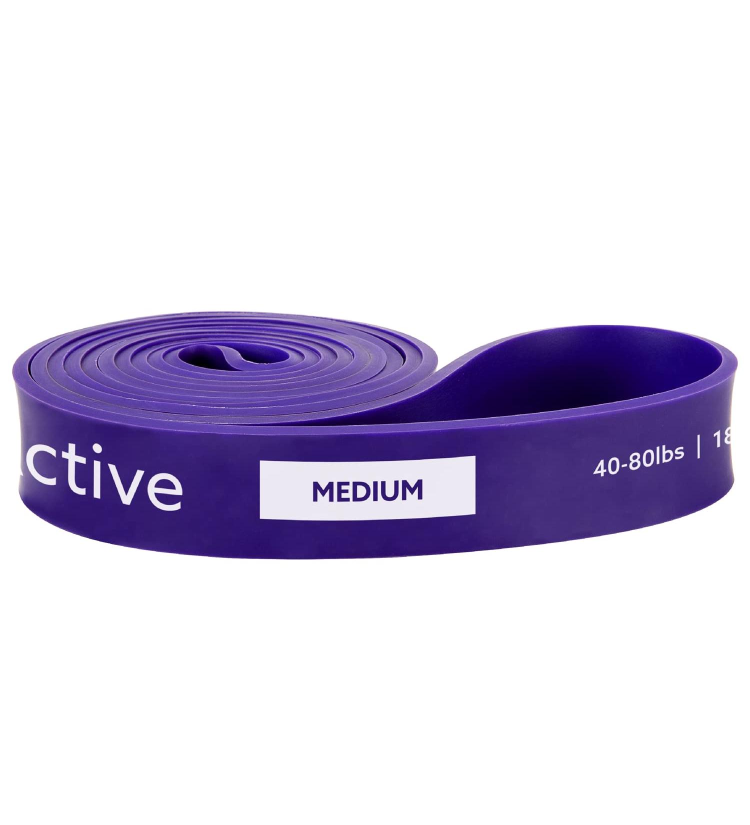 3DActive Pull Up Assist Band - Purple, 40-80 lbs - Resistance Band for Strength Training, Powerlifting, CrossFit - Includes Free Exercise Guide - Buy Online on GoSupps.com