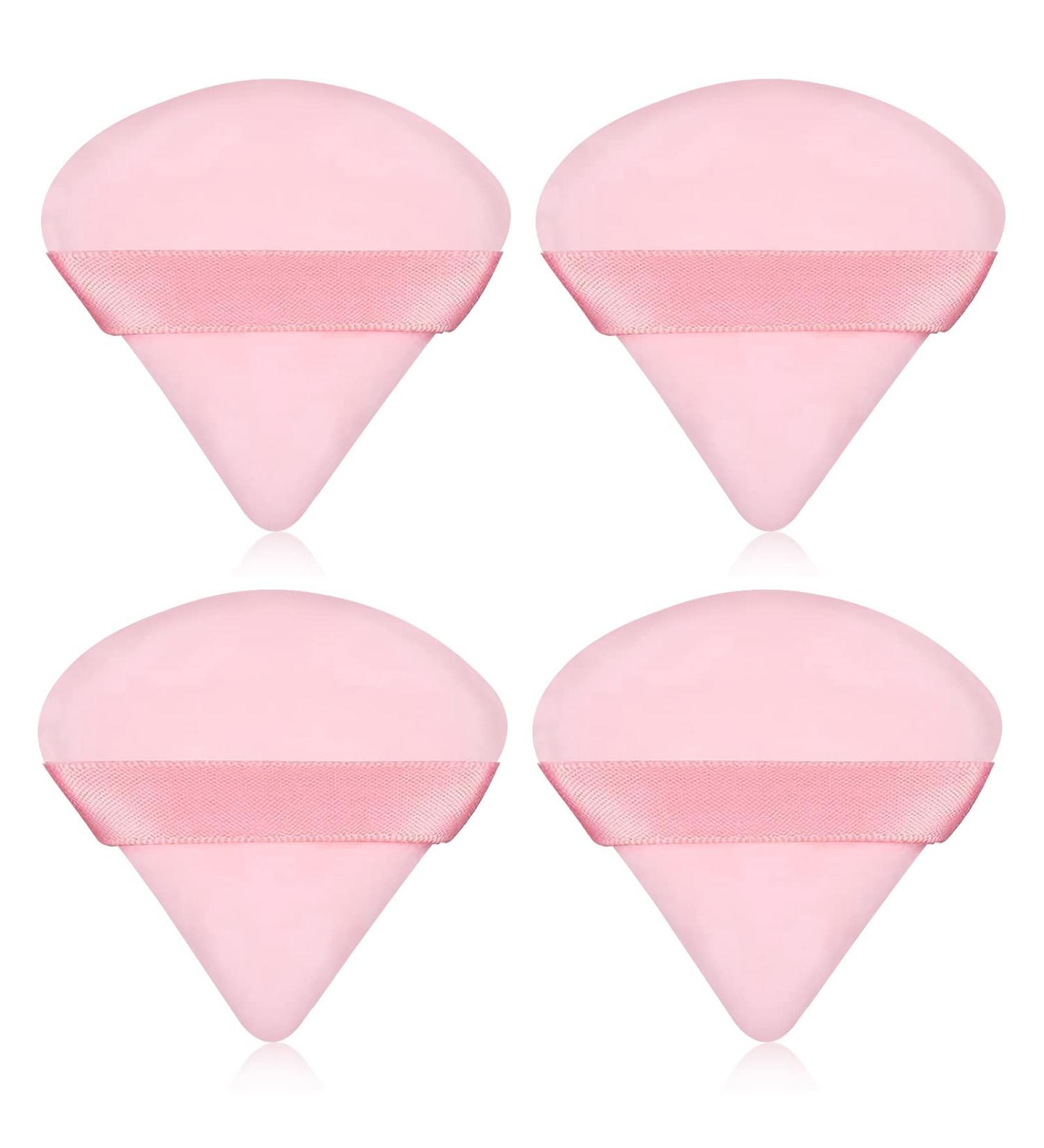 Pimoys 4-Piece Triangle Makeup Sponge Set for Loose Powder - Soft Cosmetic Foundation & Setting Powder Puffs - Beauty Blender Wet/Dry Tool in Pink - Buy Online on GoSupps.com