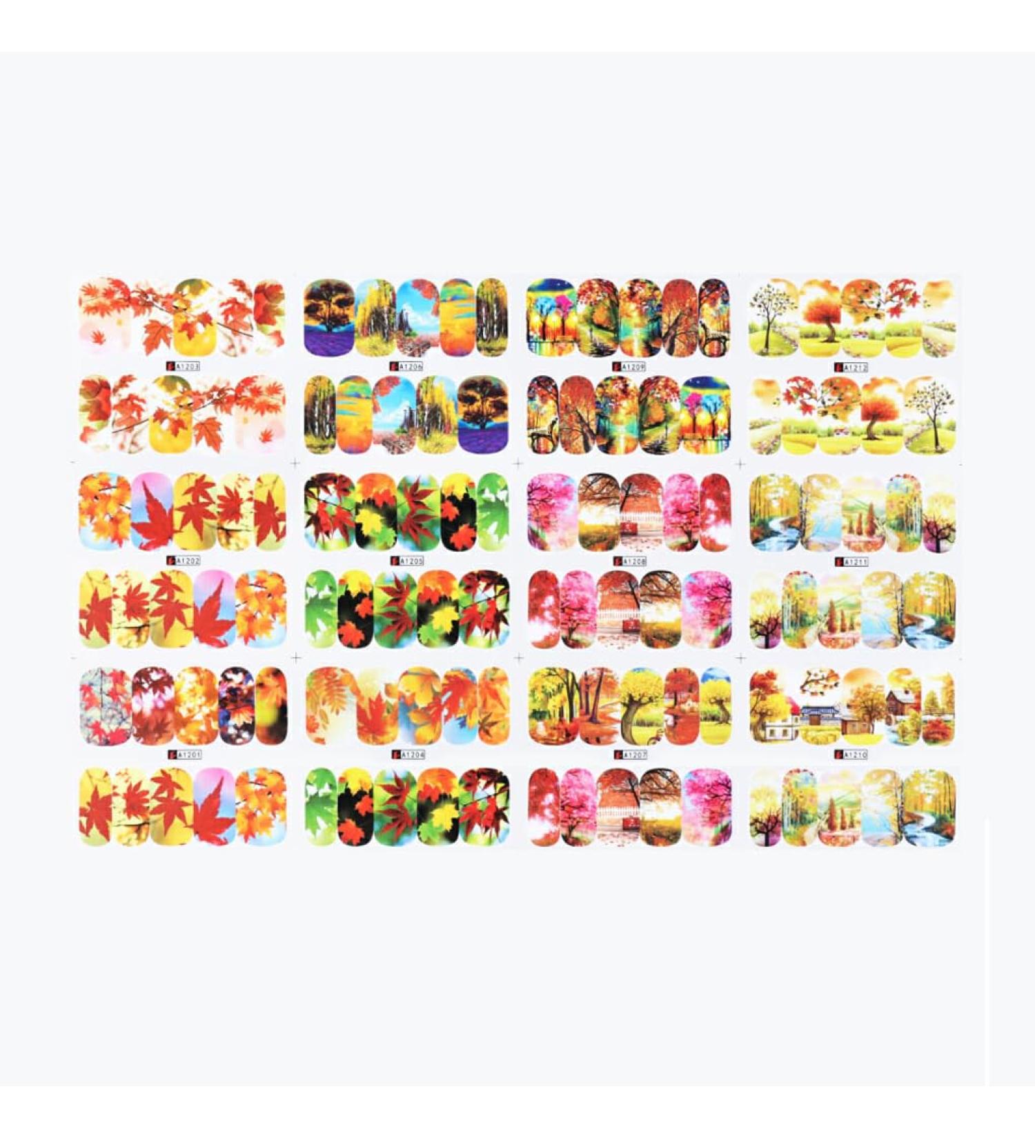 dijiusidy Nails Stickers Fashion Maple Leaf Pumpkin Decals Manicure Tools Sliders Decor Adhesive Fruit Elements Decorations 1212 A1201 A1201 1212 - Buy Online on GoSupps.com