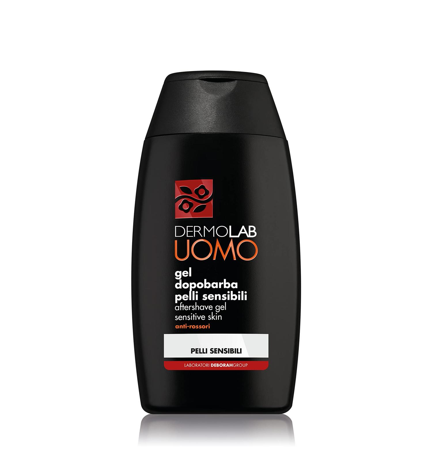Dermolab uomo aftershave gel for sensitive skin soothing and moisturizing effects prevents skin reducing after shaving dermatologically tested 120 ml