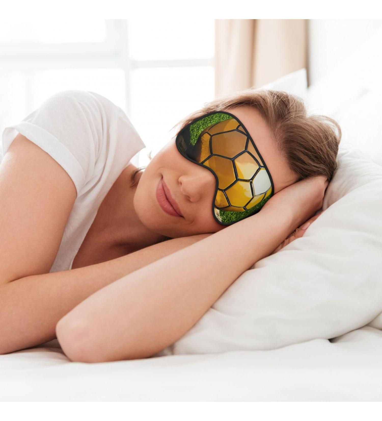 Shop Soccer Print Soft Eye Mask | Perfect for Sleep Travel & Naps Unisex Comfort - Buy Online on GoSupps.com