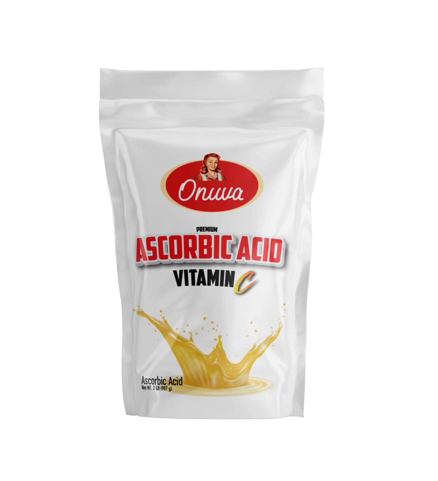 Onuva Ascorbic Acid Powder (Vitamin C) 2 lb (907g) - Immune Support - Gluten-Free Pure Powder - 1g (1000mg) per Serving - Buy Online on GoSupps.com