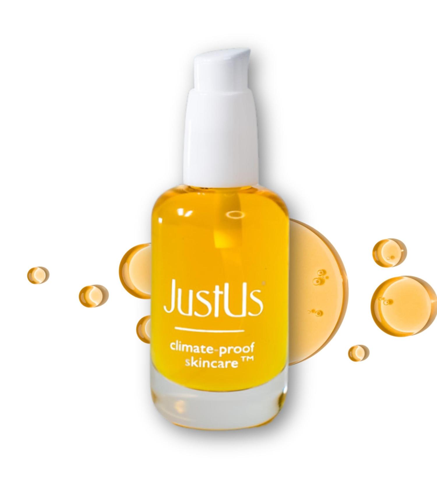 JustUs Skincare, Brilliance - Vitamin C Oil Serum for Face, reduce age spots, discoloration, and hyperpigmentation, Vitamin C with Teprenone, Borage + Tetrahexldecyl Ascorbate - 30ml / 1 oz - Buy Online on GoSupps.com