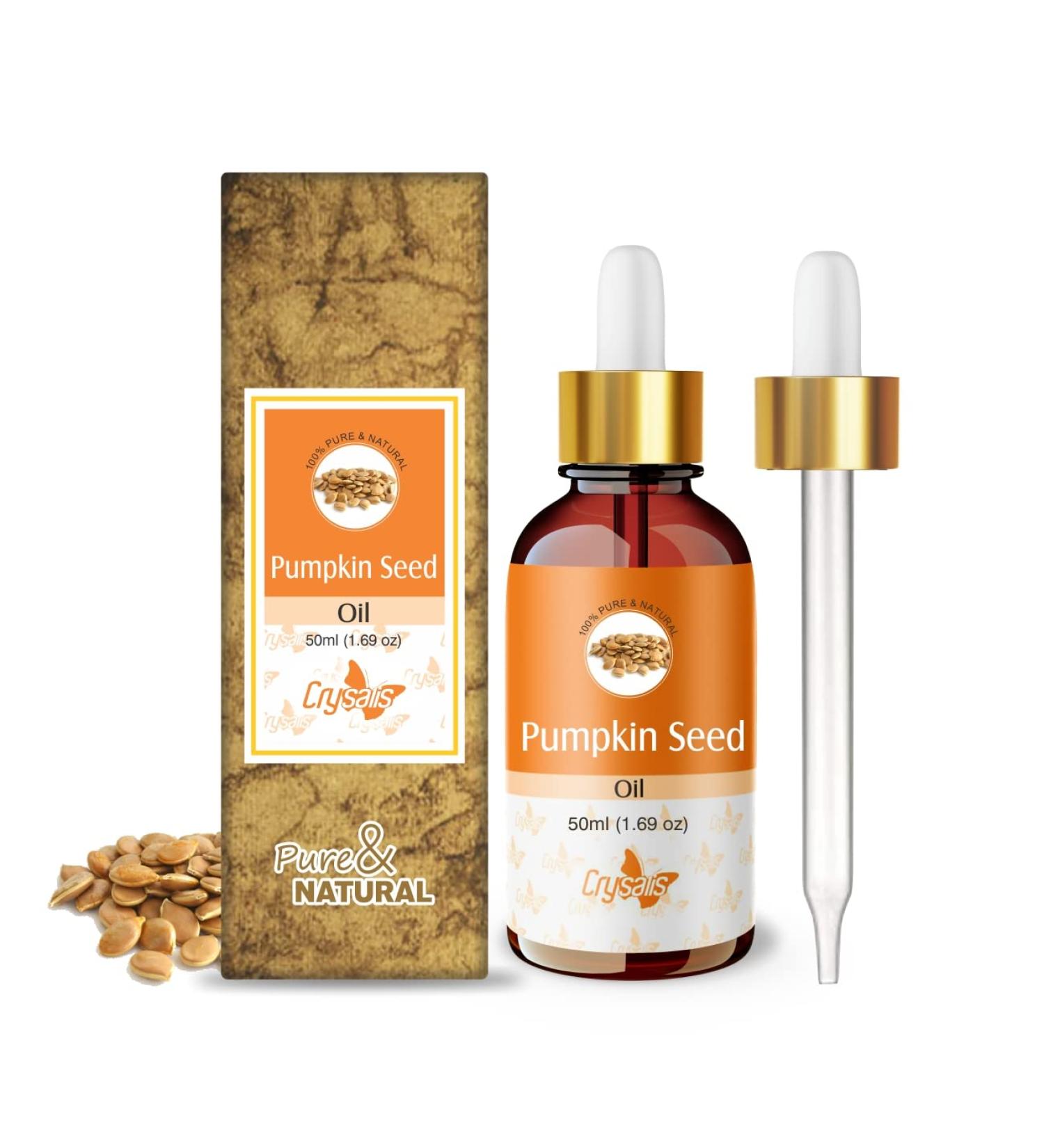 Crysalis Pumpkin Seed (Cucurbita) Oil |100% Pure & Natural Undiluted Essential Oil Organic Standard| Boost Hair Care for Eyelashes Eyebrows & Hair. |Aromatherapy Oil| 50Ml with Dropper Pumpkin Seed 50 ml (Pack of 1) - Buy Online on GoSupps.com