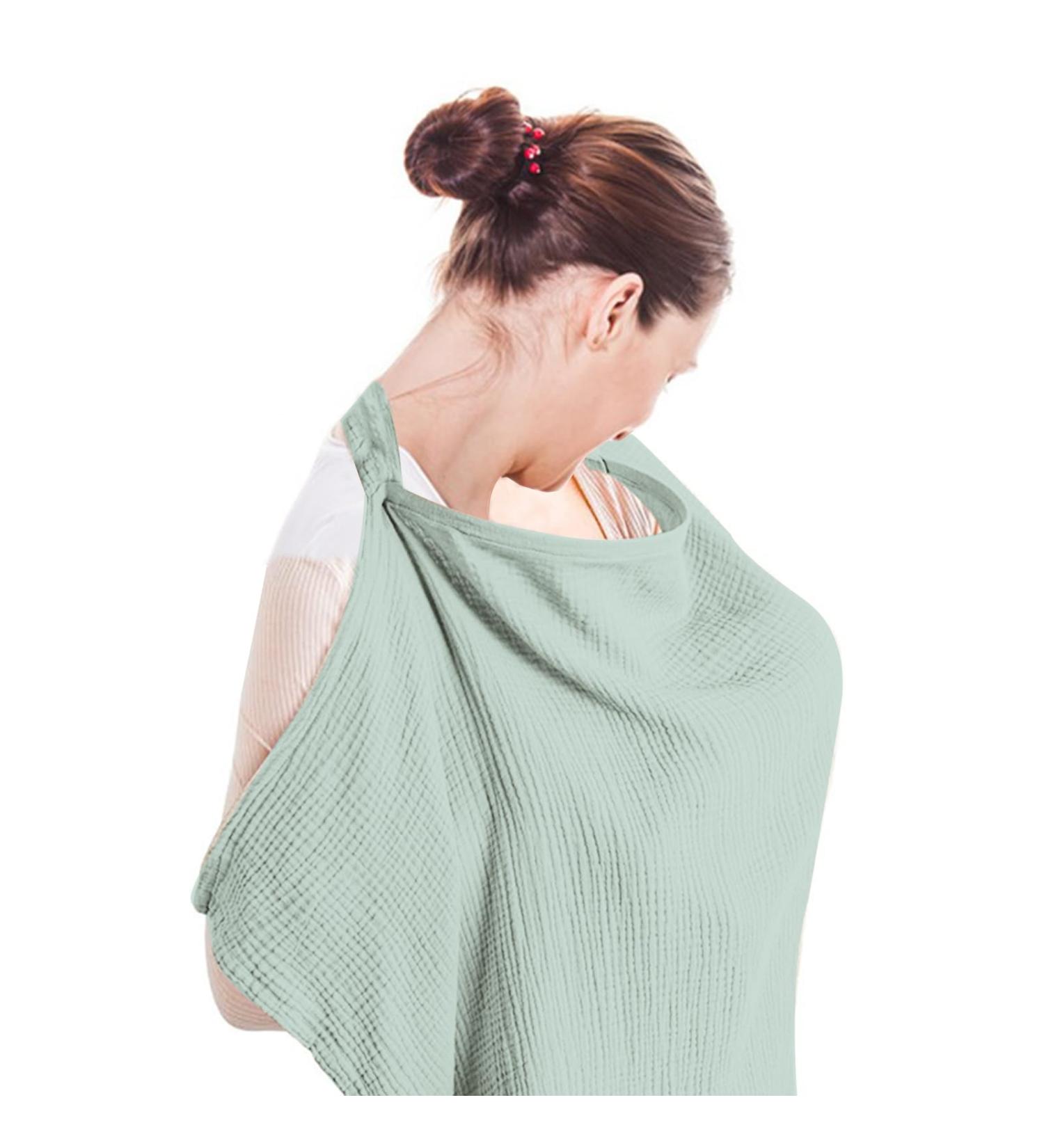 Fychuo Breastfeeding Cover & Colostrum Collection Kit | Cotton Nursing Cover for Mum | Soft Large Muslin Cloths for Baby | Green - Buy Online on GoSupps.com
