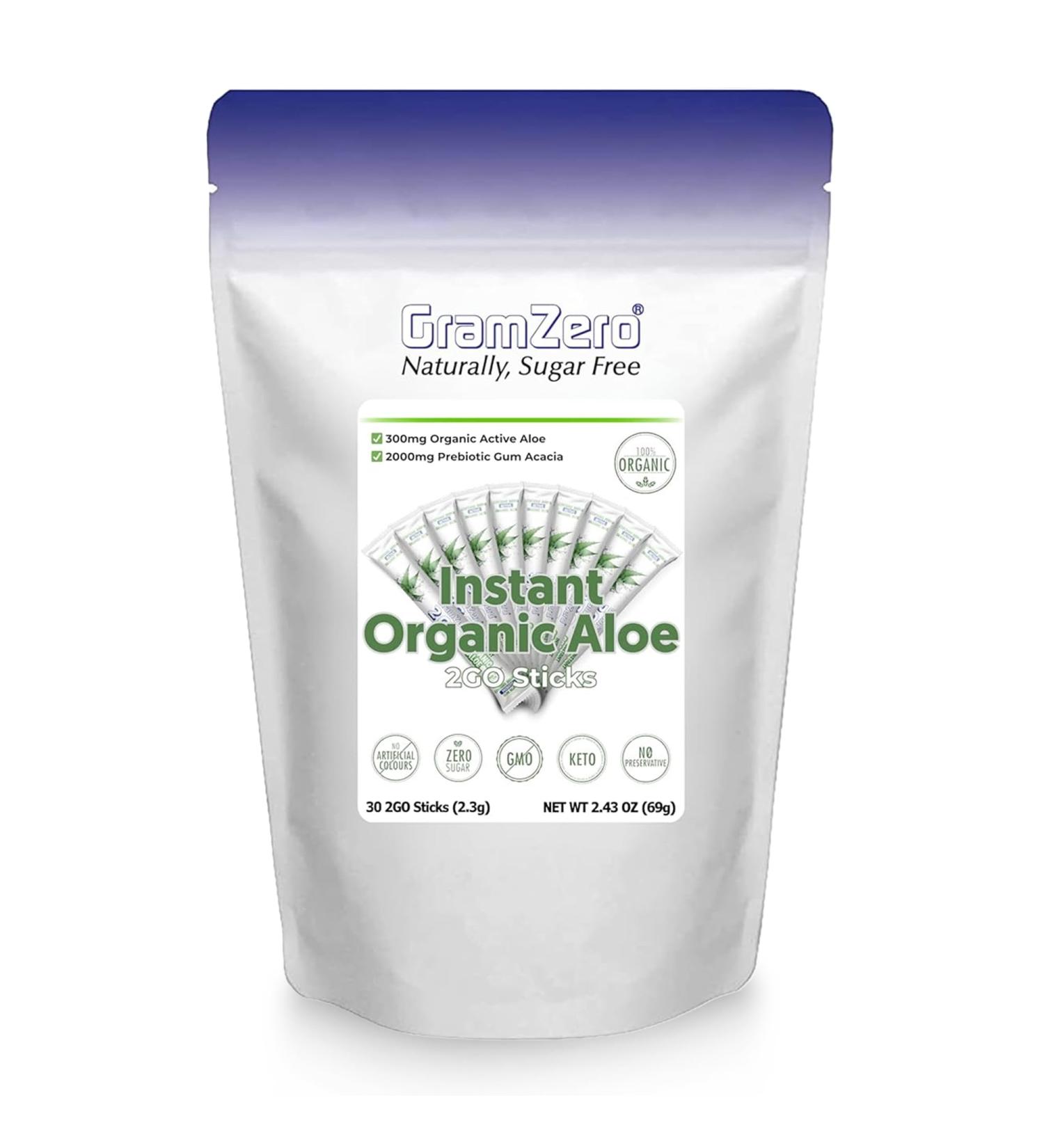 GramZero 2GO Sticks - Organic Aloe: Unflavored Great for Nutrition Club Loaded Tea Aloe Unflavored - Buy Online on GoSupps.com