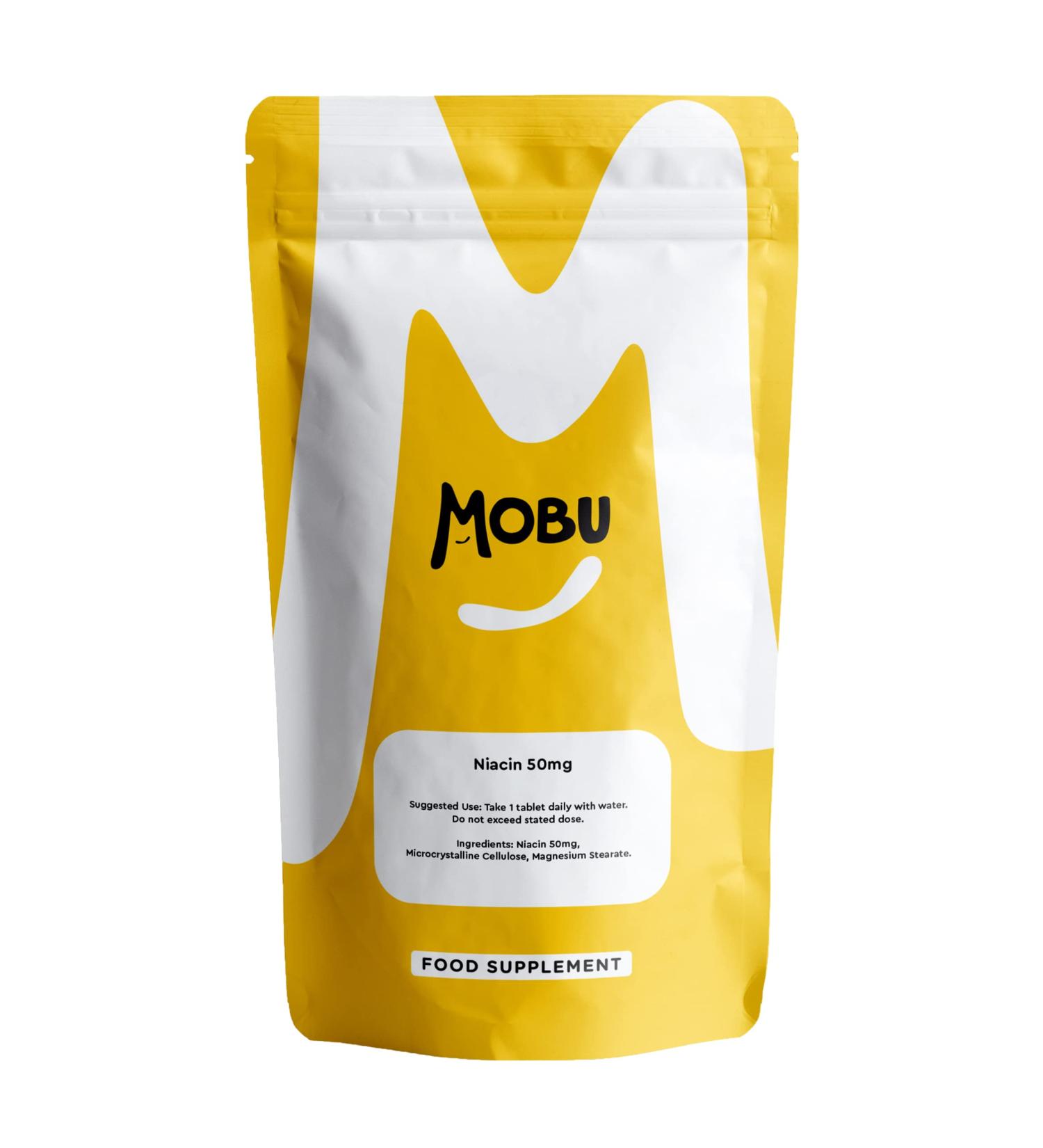 Niacin 50mg 120 Tablets | Vitamin B3 Flush Formula | Vegan UK Made | GMP Approved | MOBU - Buy Online on GoSupps.com