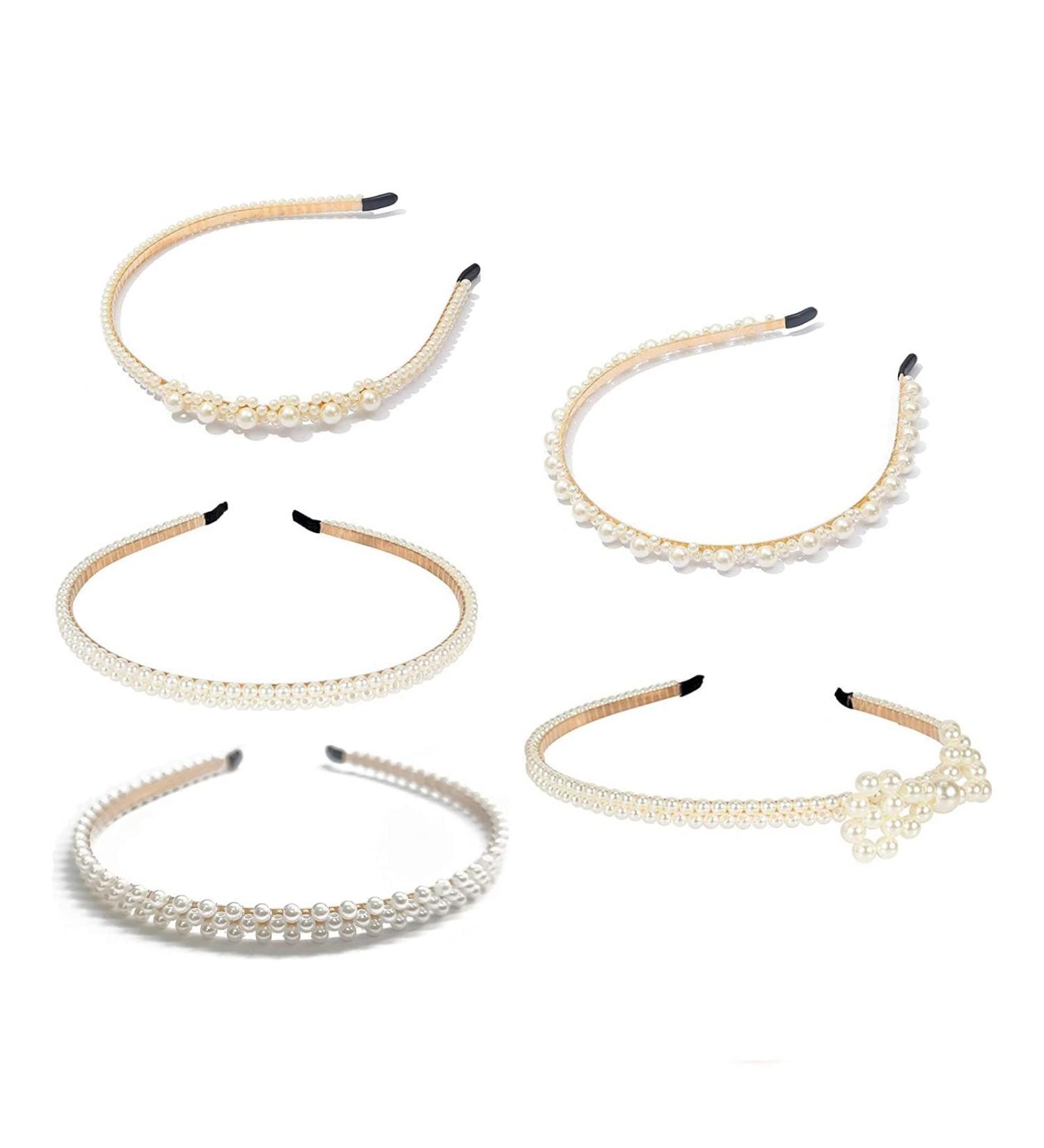 Shop Pearls Hair Ties - 5pcs Elegant Hair Accessories for Women & Girls | Perfect Birthday Party Gift - Buy Online on GoSupps.com