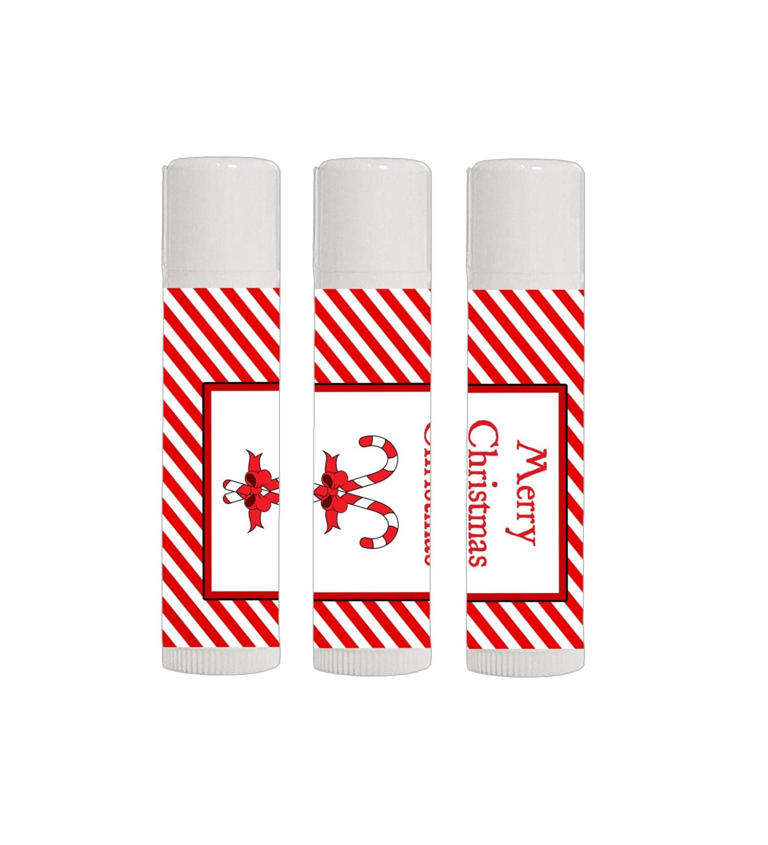 12 Holiday Peppermint Stick Lip Balm Party Favors - Peppermint Christmas Lip Balm - Holiday Stocking Stuffers - Christmas Stocking Stuffers