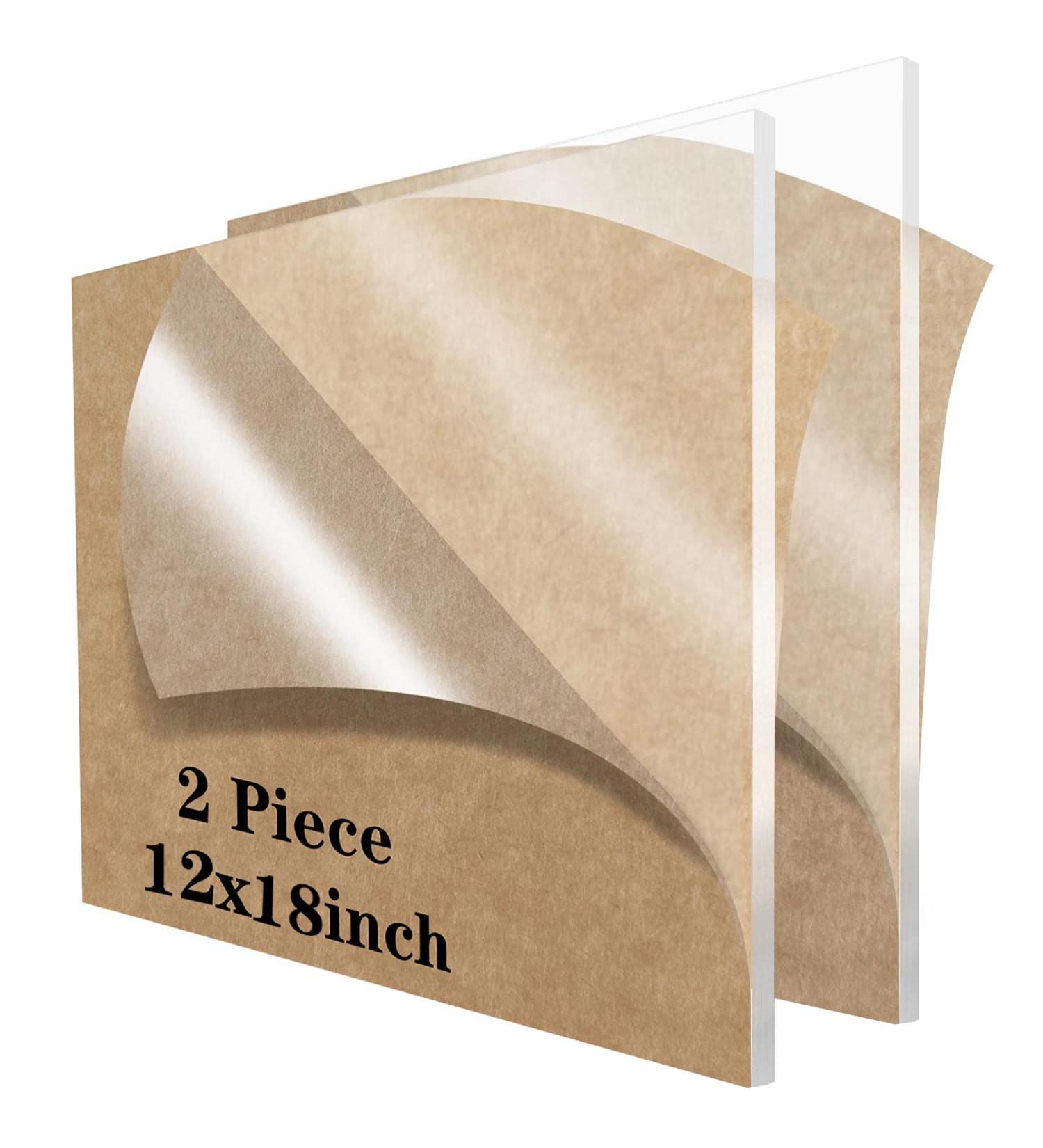 2 Pieces 12 x 18 Cast Acrylic Sheet Plexiglass Sheets 1/8 inch Thick (3mm) Clear Acrylic Sheet Clear Plastic Sheet for Sign Craft Photo DIY Display Projects 12 x18 x 3mm 2 - Buy Online on GoSupps.com